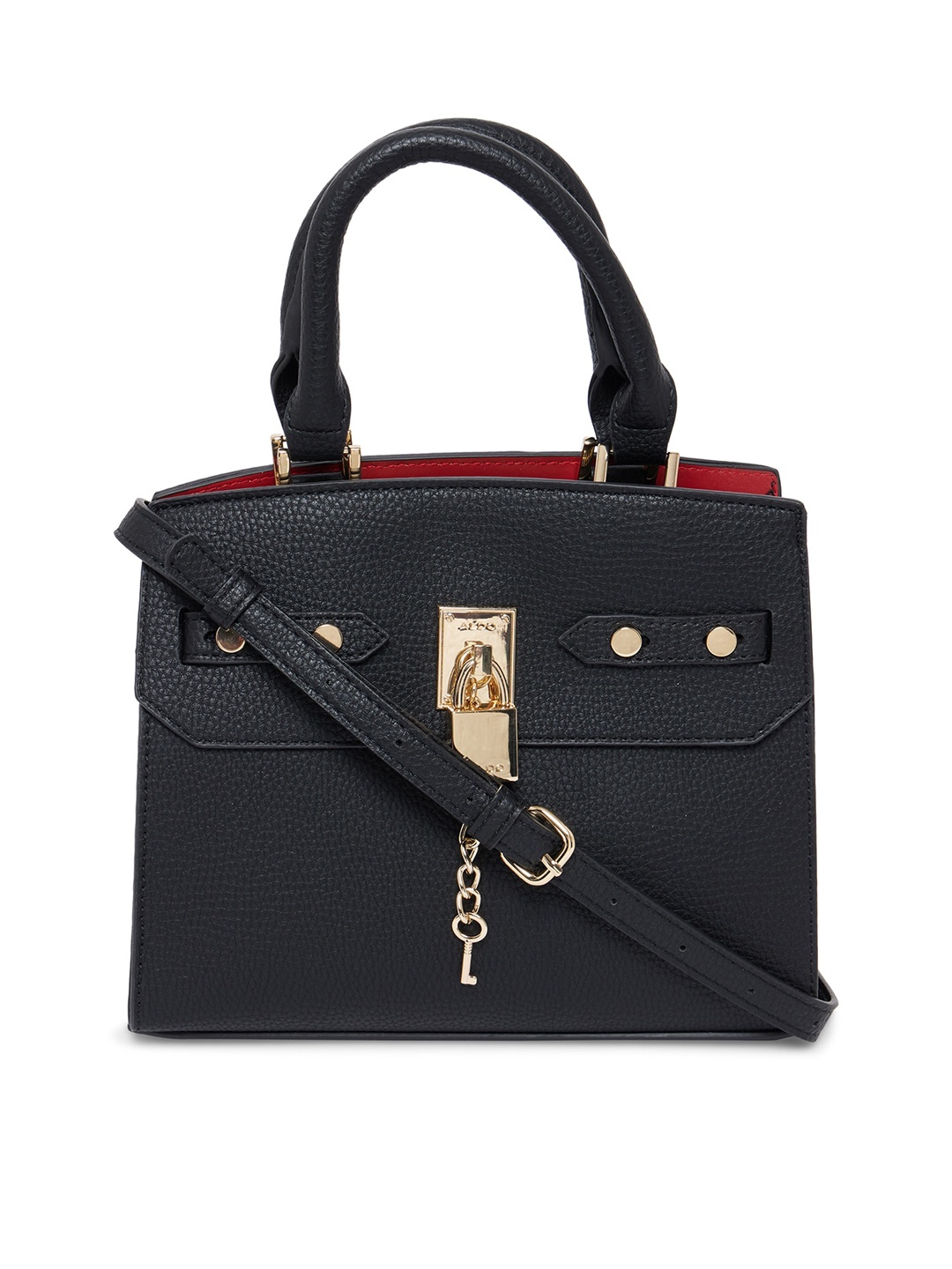 

ALDO Black PU Structured Handheld Bag