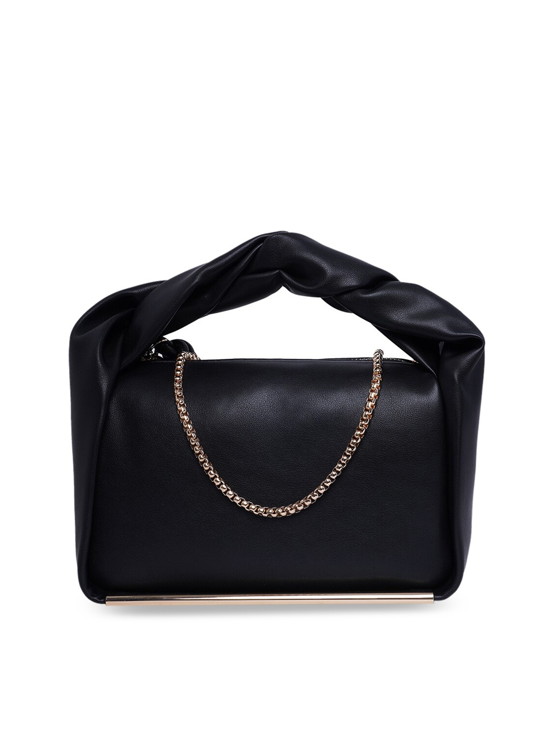 

ALDO Women Black PU Structured Handheld Bag