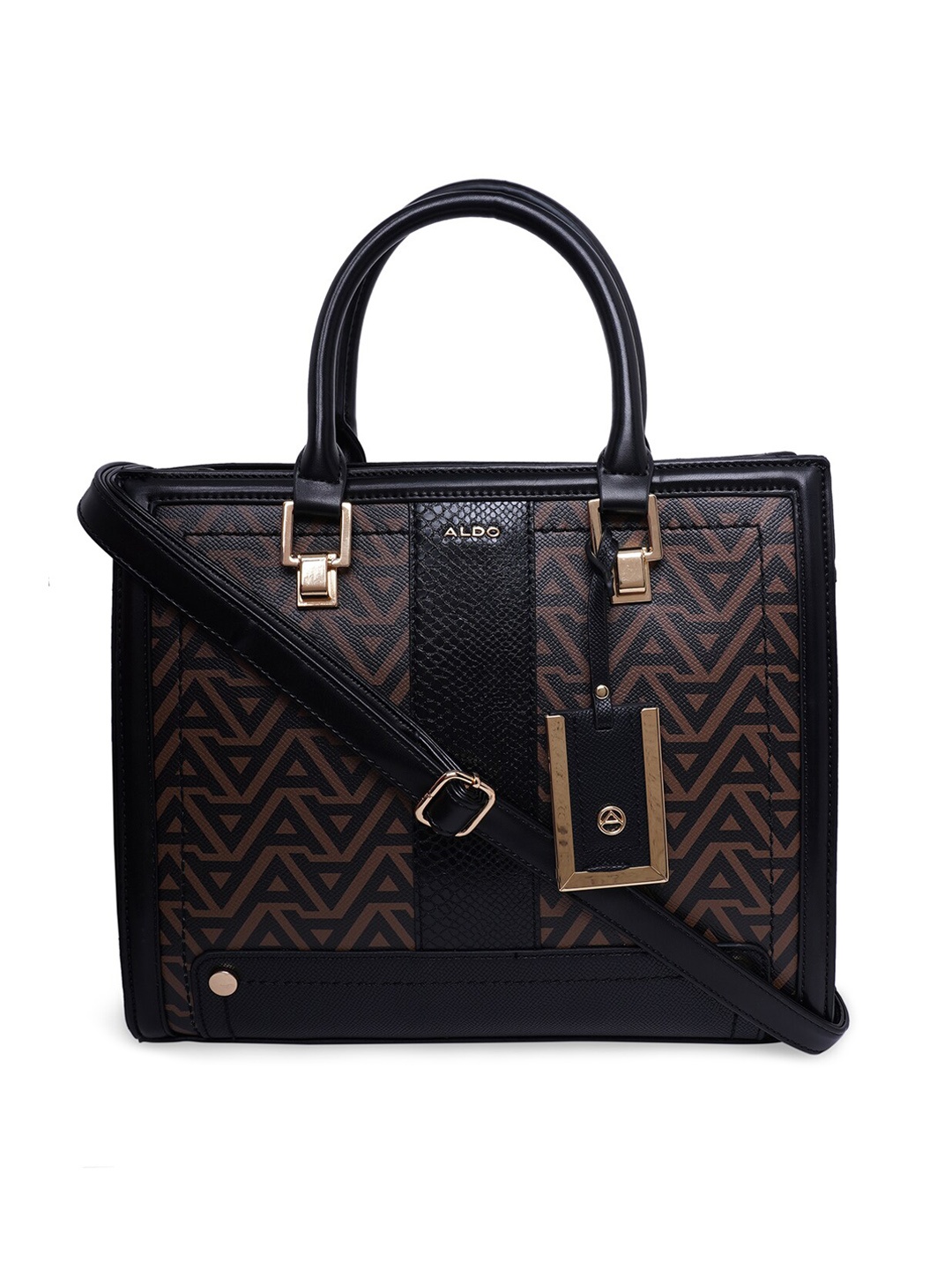 

ALDO Black Printed PU Structured Shoulder Bag