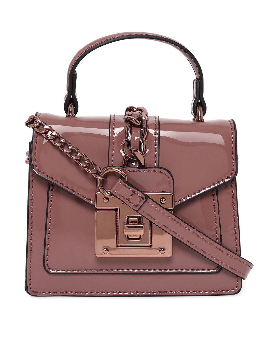 

ALDO Pink PU Structured Handheld Bag