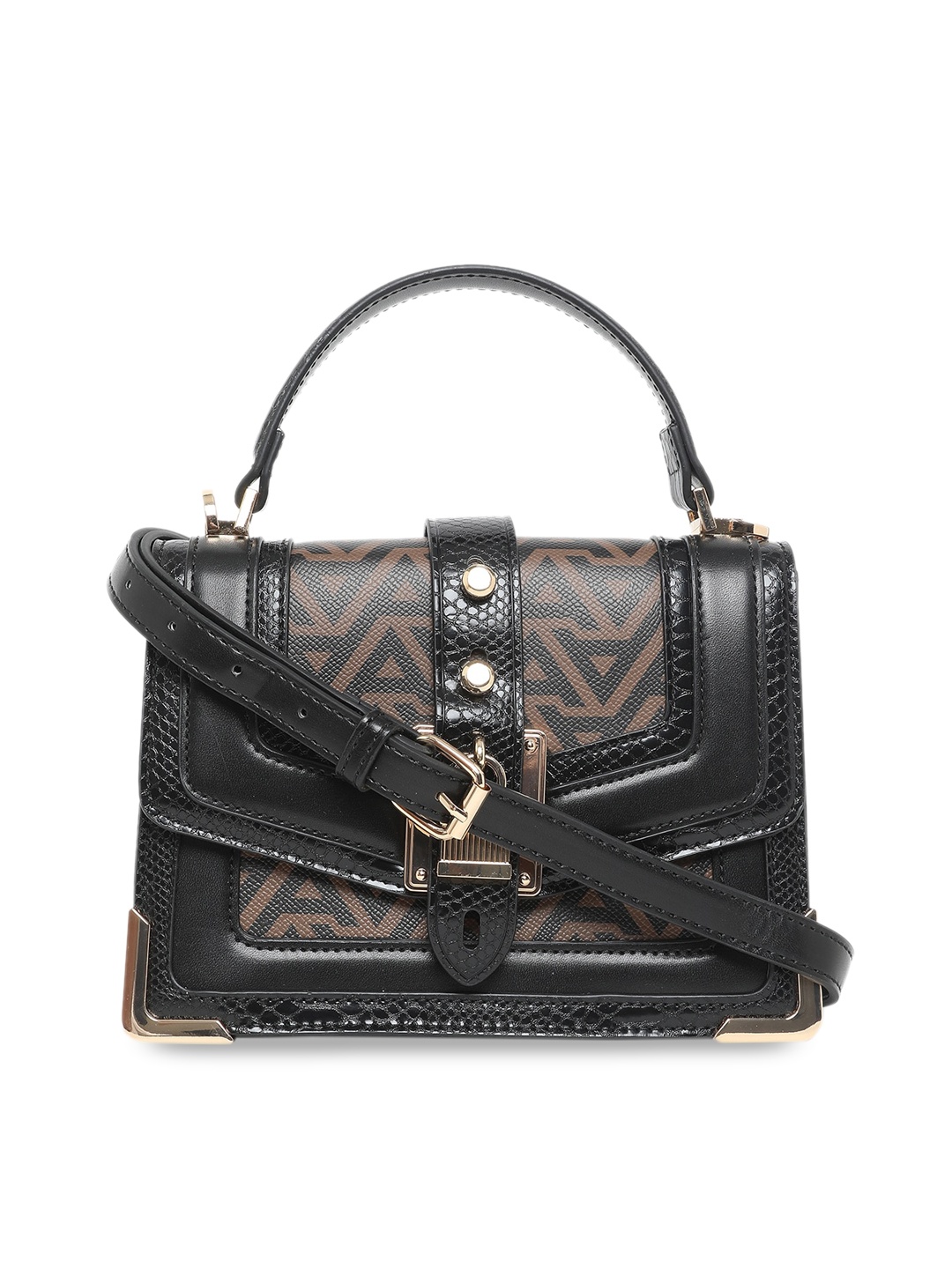 

ALDO Brown Textured PU Structured Satchel
