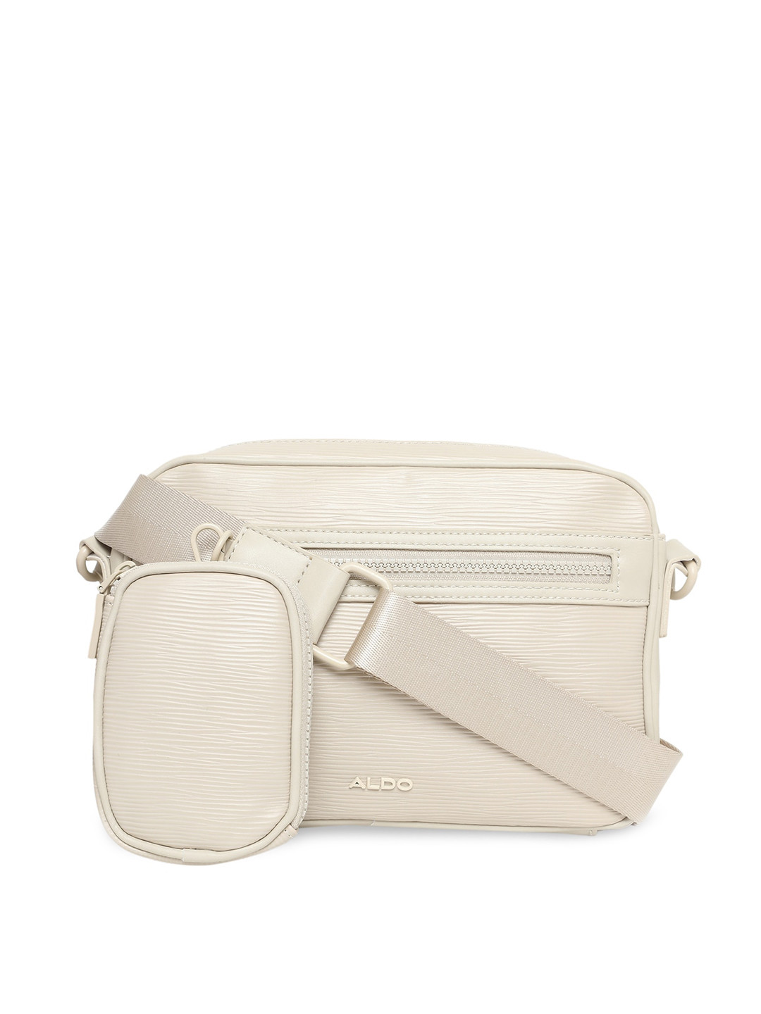 

ALDO Men Beige Textured Waist Pouch