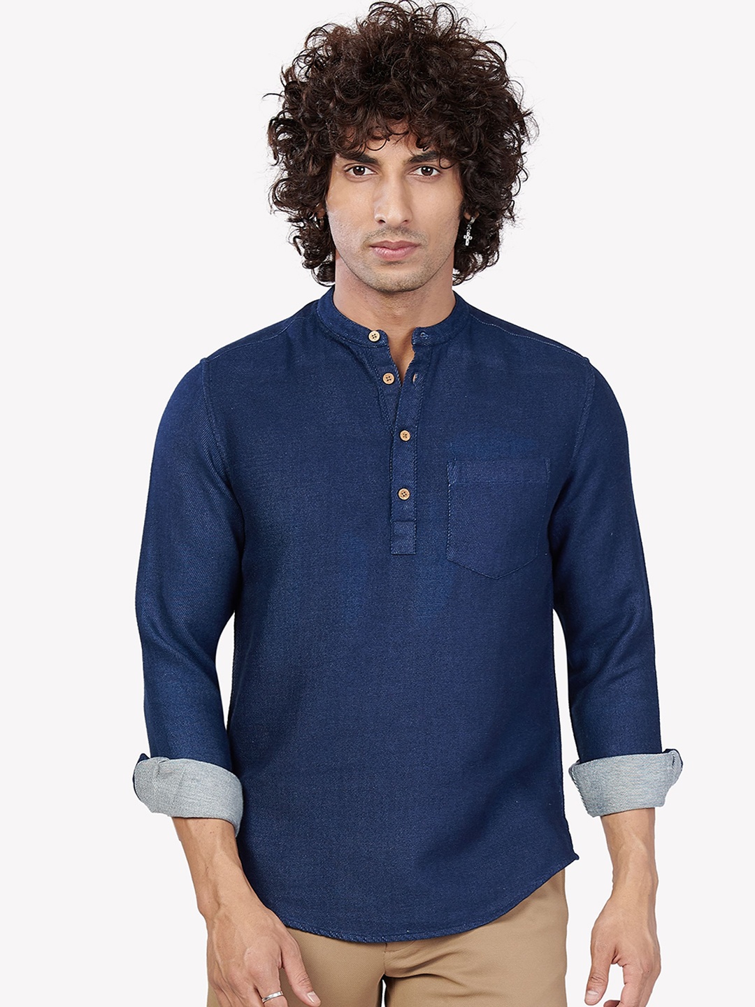 

VASTRADO Men Blue Denim Kurta