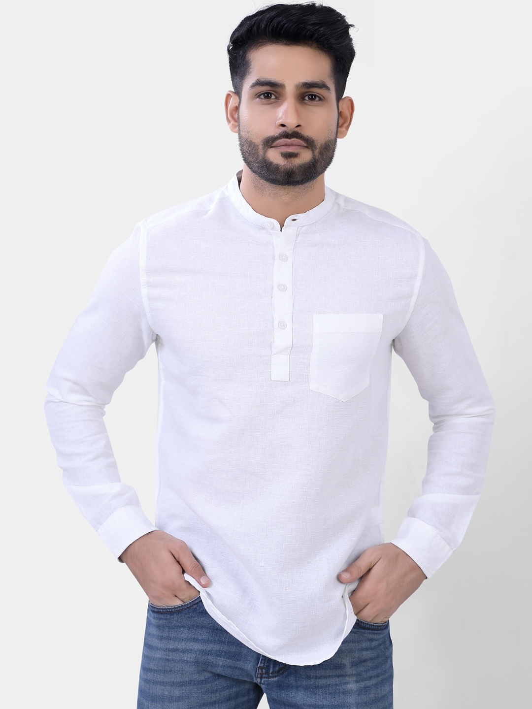 

VASTRADO Men White Romance Solid Kurta