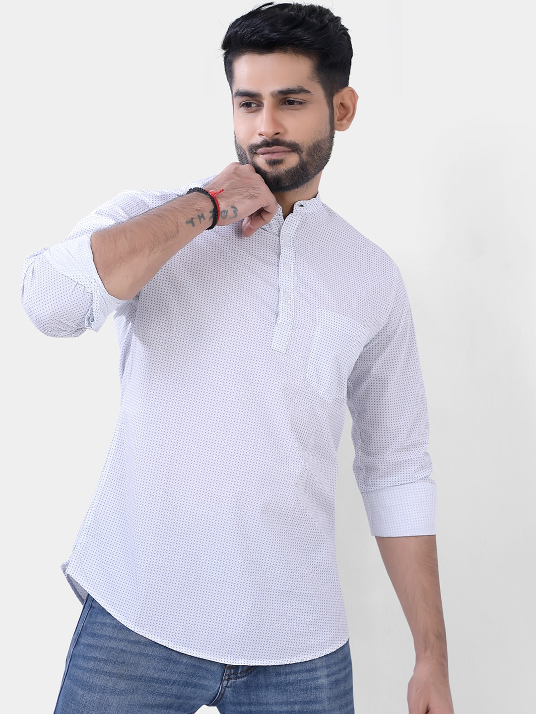 

VASTRADO Men White Printed Kurta