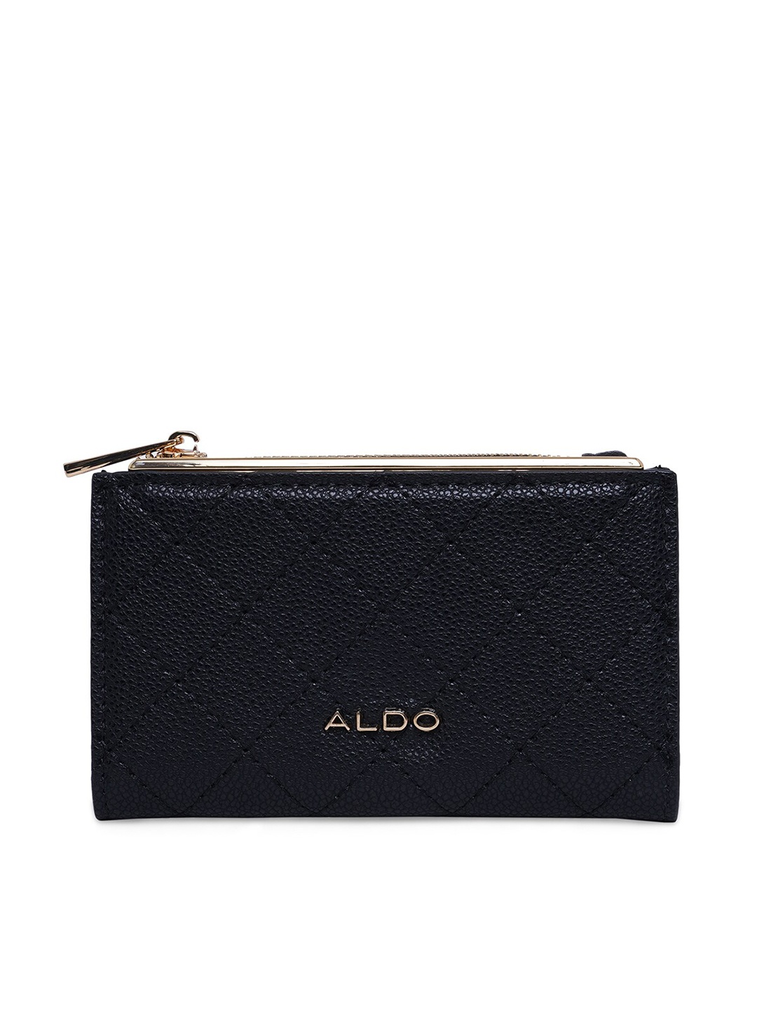 

ALDO Women Black PU Two Fold Wallet
