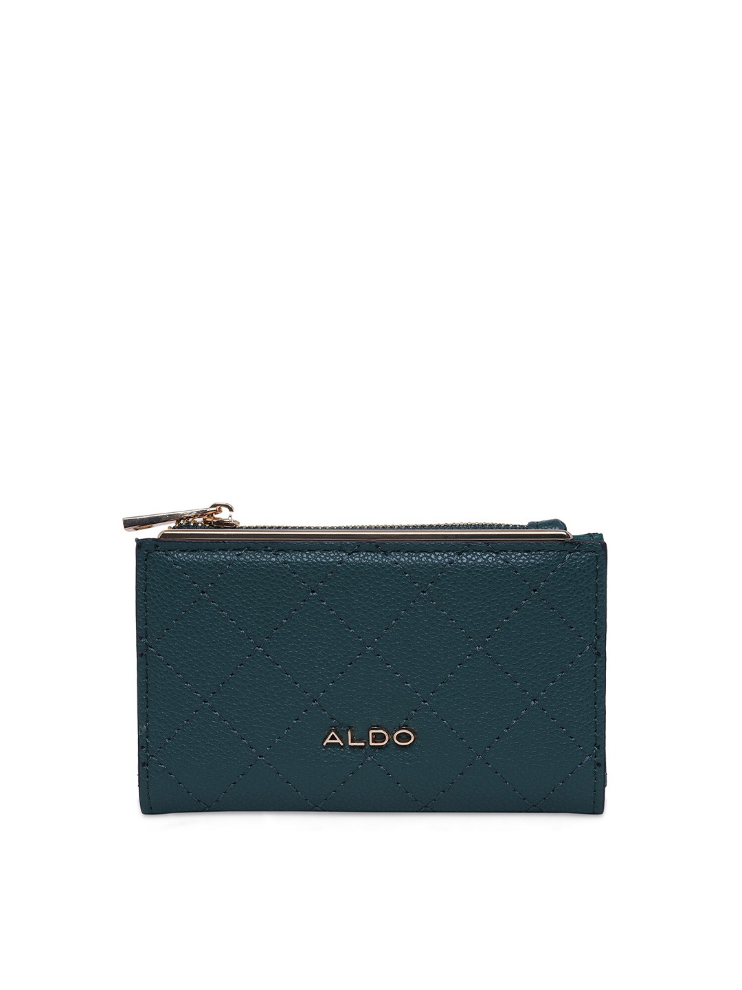 

ALDO Women Green PU Two Fold Wallet