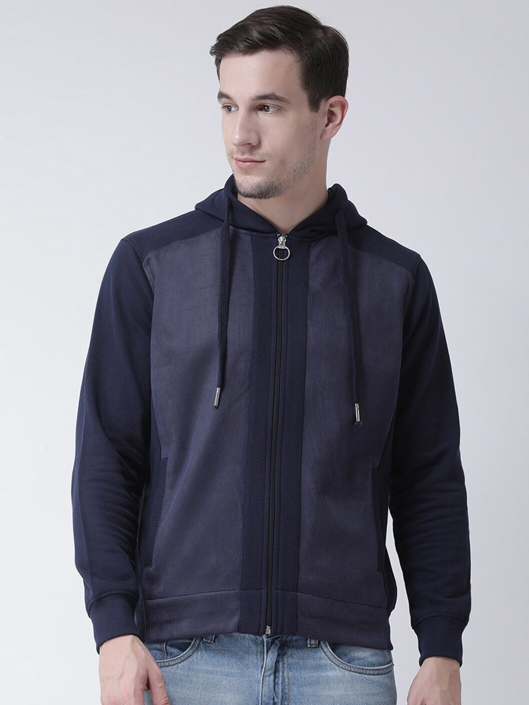 

Club York Men Black Solid Hooded Sweatshirt
