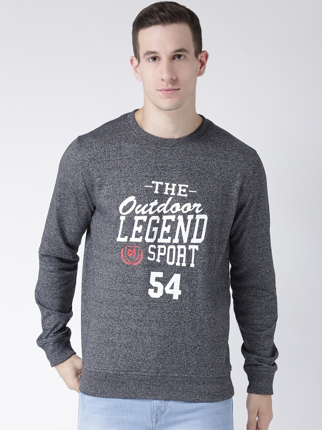 

Club York Men Charcoal Typography Printed Sweatshirt