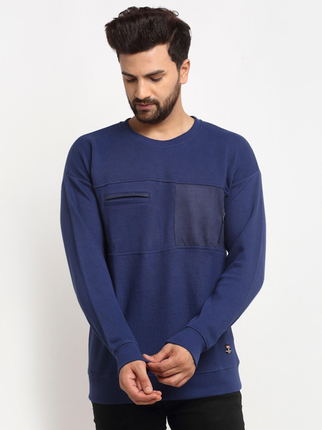 

Club York Men Blue Cotton Sweatshirt