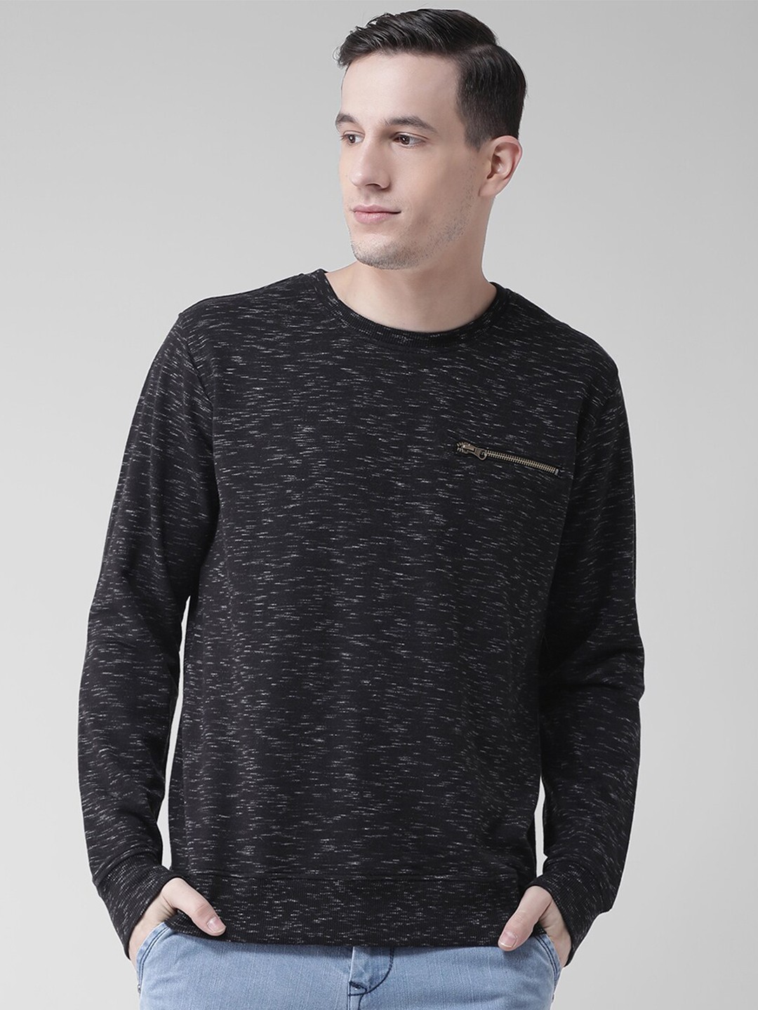 

Club York Men Black Cotton Sweatshirt