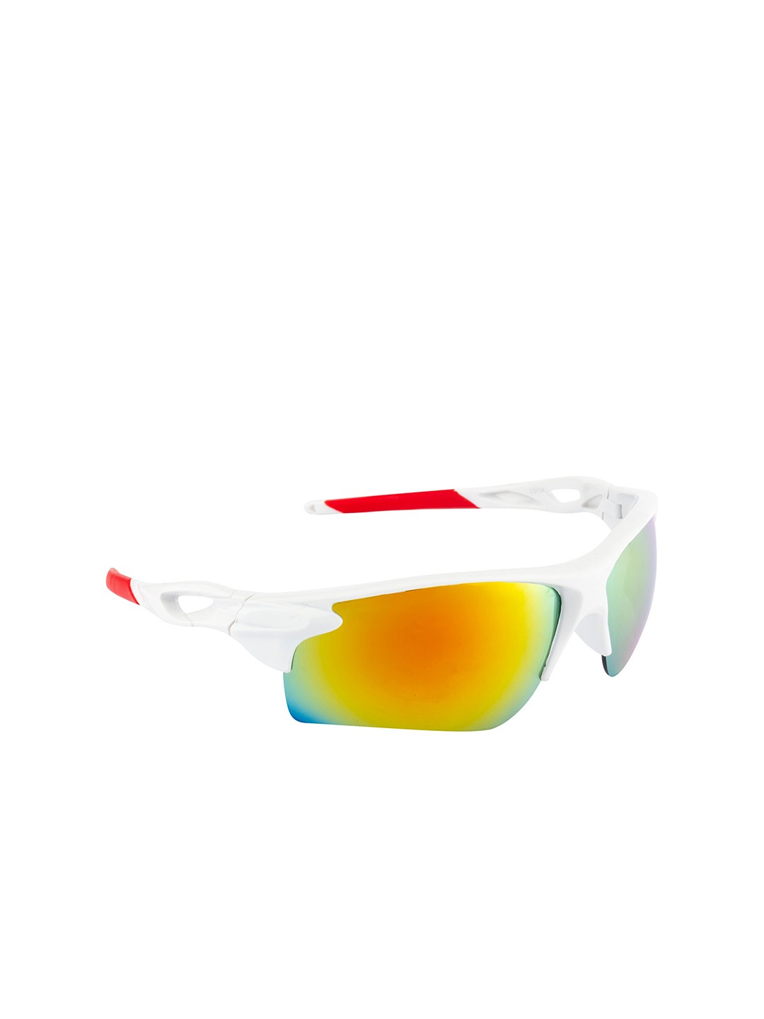 

Clark N Palmer Unisex Mirrored Lens & White Sports Sunglasses with UV Protected Lens, Yellow
