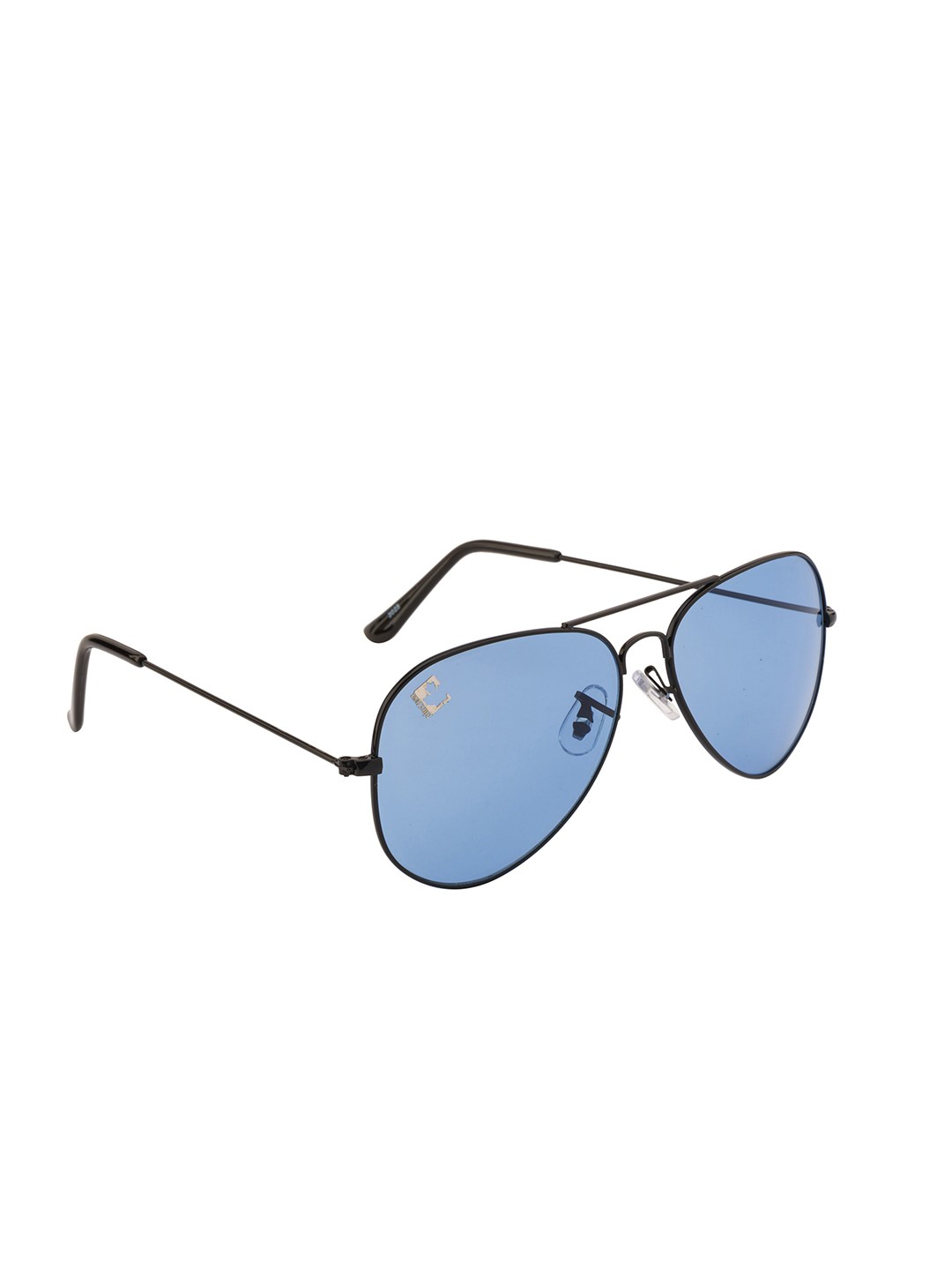 

Clark N Palmer Unisex Blue Lens & Black Aviator Sunglasses with UV Protected Lens