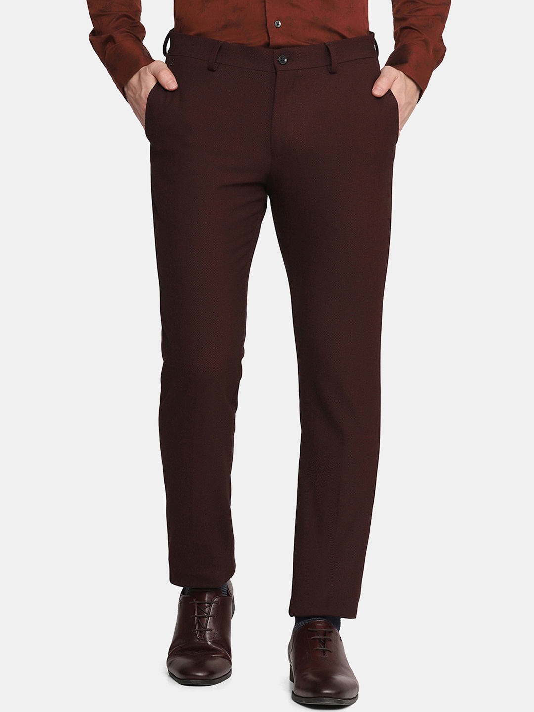 

Blackberrys Men Maroon Skinny Fit Trousers