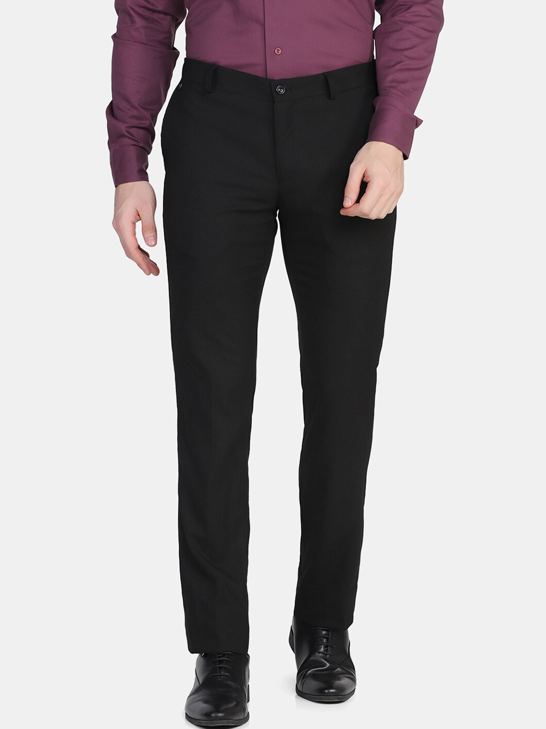 

Blackberrys Men Black Slim Fit Formal Trouser