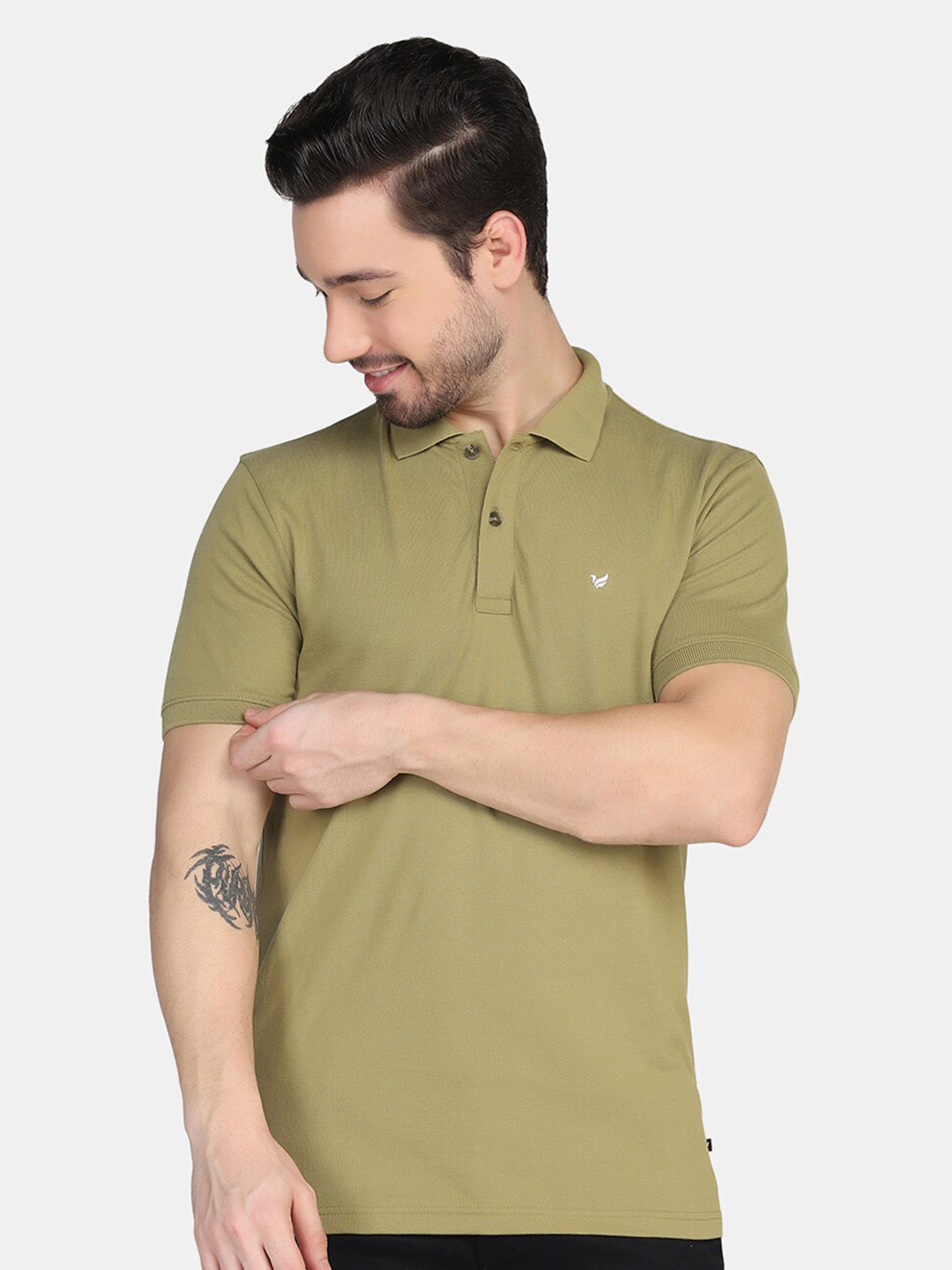 

Blackberrys Men Green Polo Collar Slim Fit T-shirt
