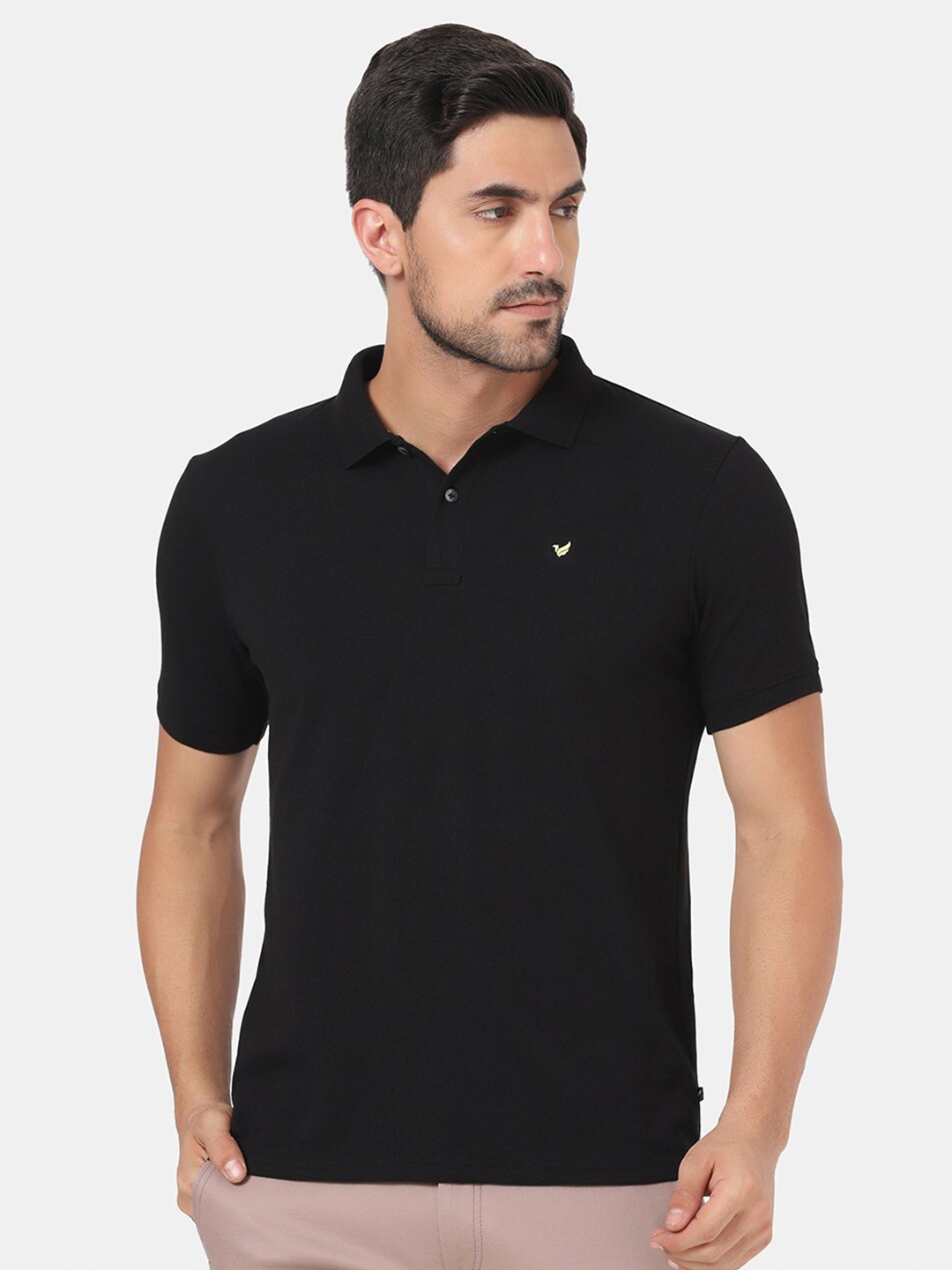 

Blackberrys Men Black Polo Collar Slim Fit T-shirt