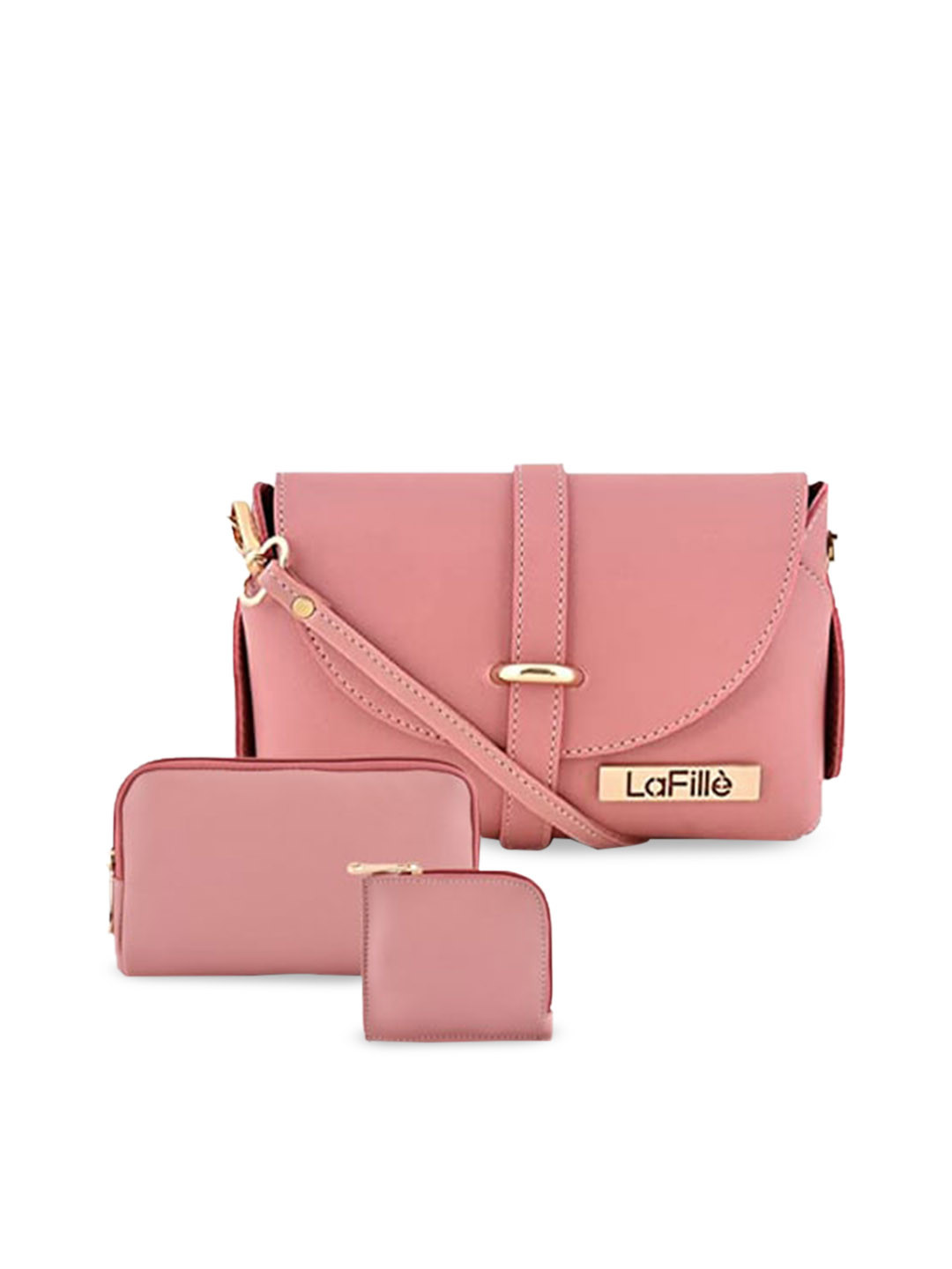 

LaFille Pink PU Structured Satchel