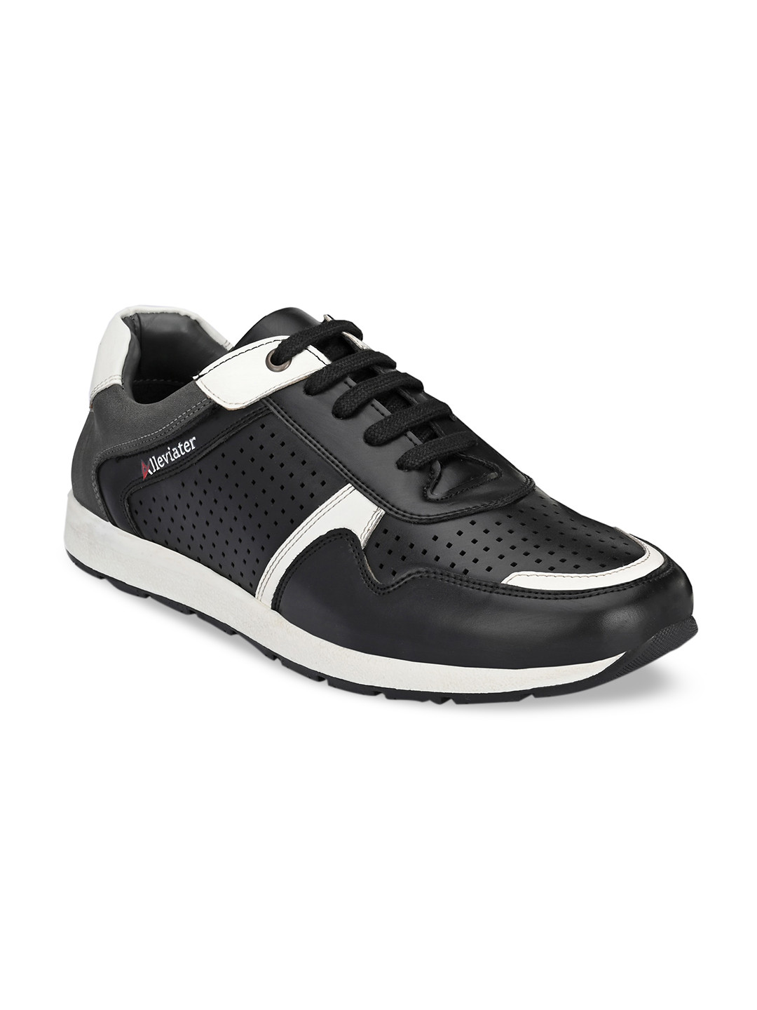 

Alleviater Men Black Woven Design Lightweight Sneakers