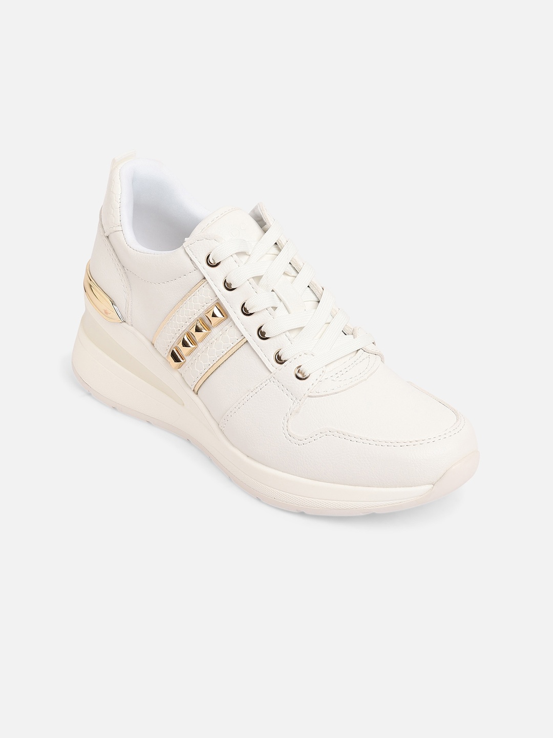 

ALDO Women White Textured Sneakers