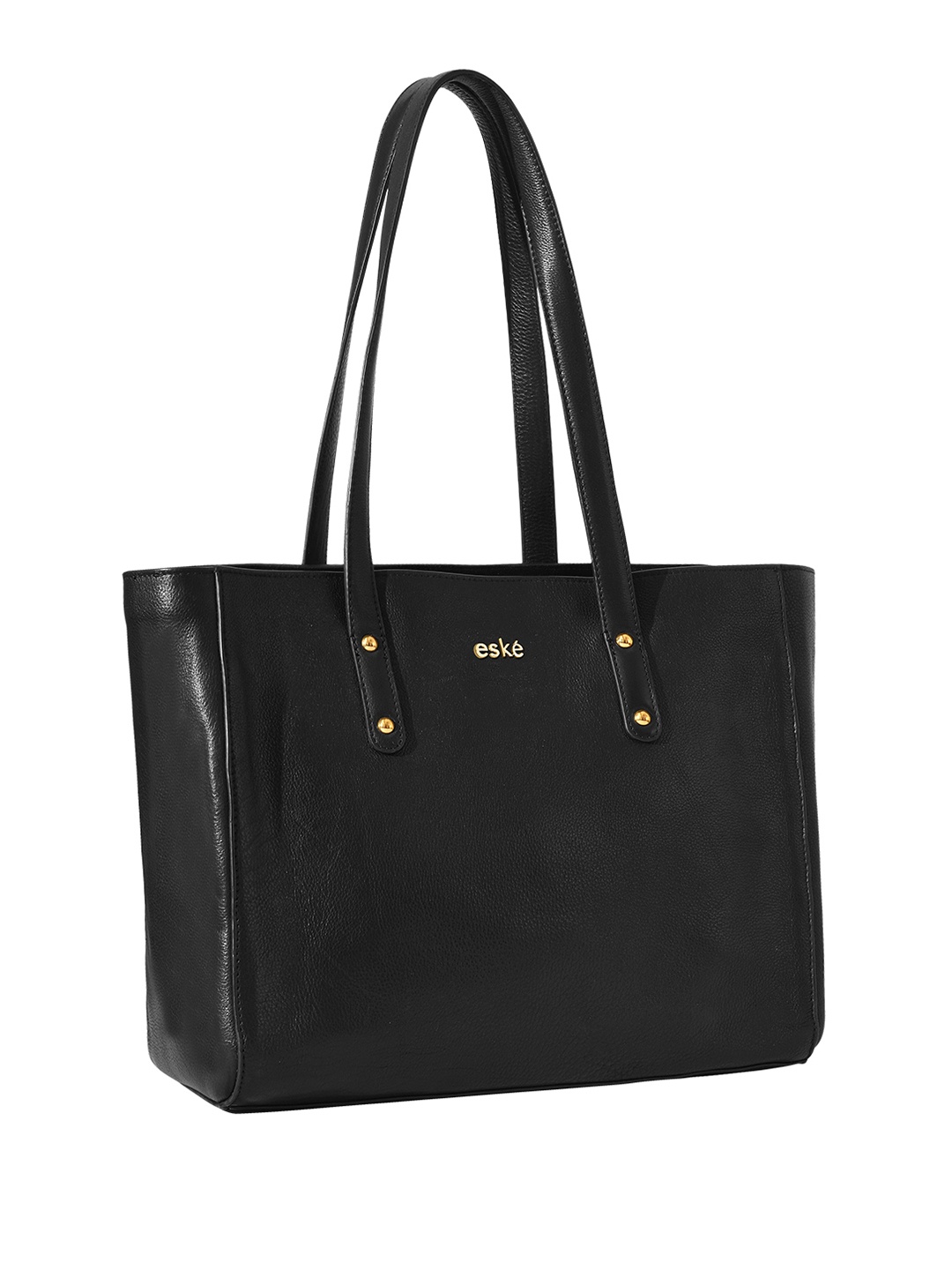 

Eske Black Leather Structured Shoulder Bag