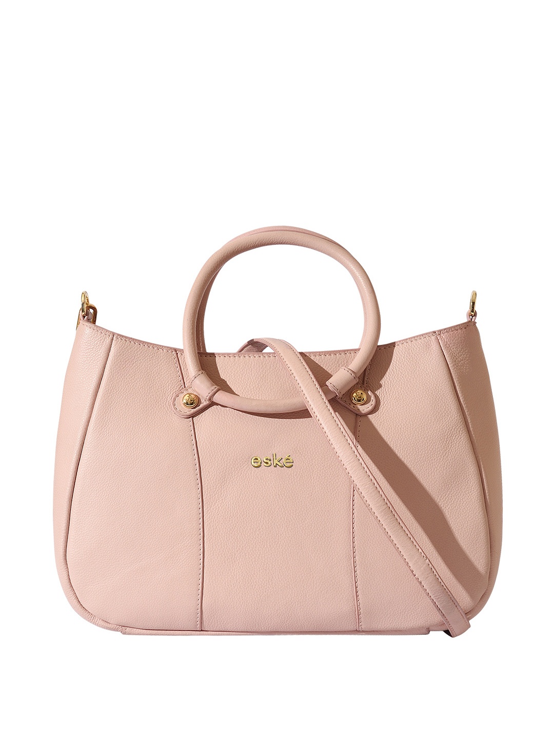 Eske Rose Leather Oversized Structured Handheld Bag
