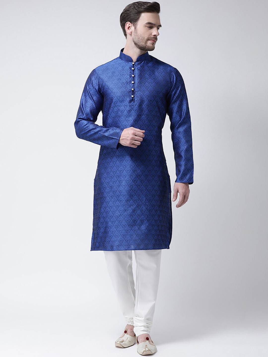 

SG LEMAN Men Ethnic Motifs Kurta with Churidar, Blue