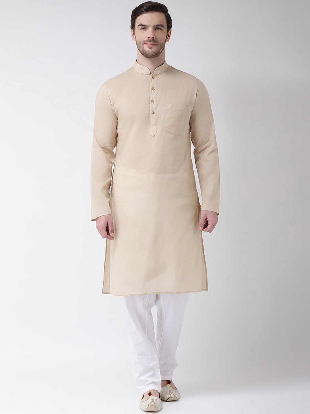 

SG LEMAN Men Beige Pure Cotton Kurta with Pyjamas