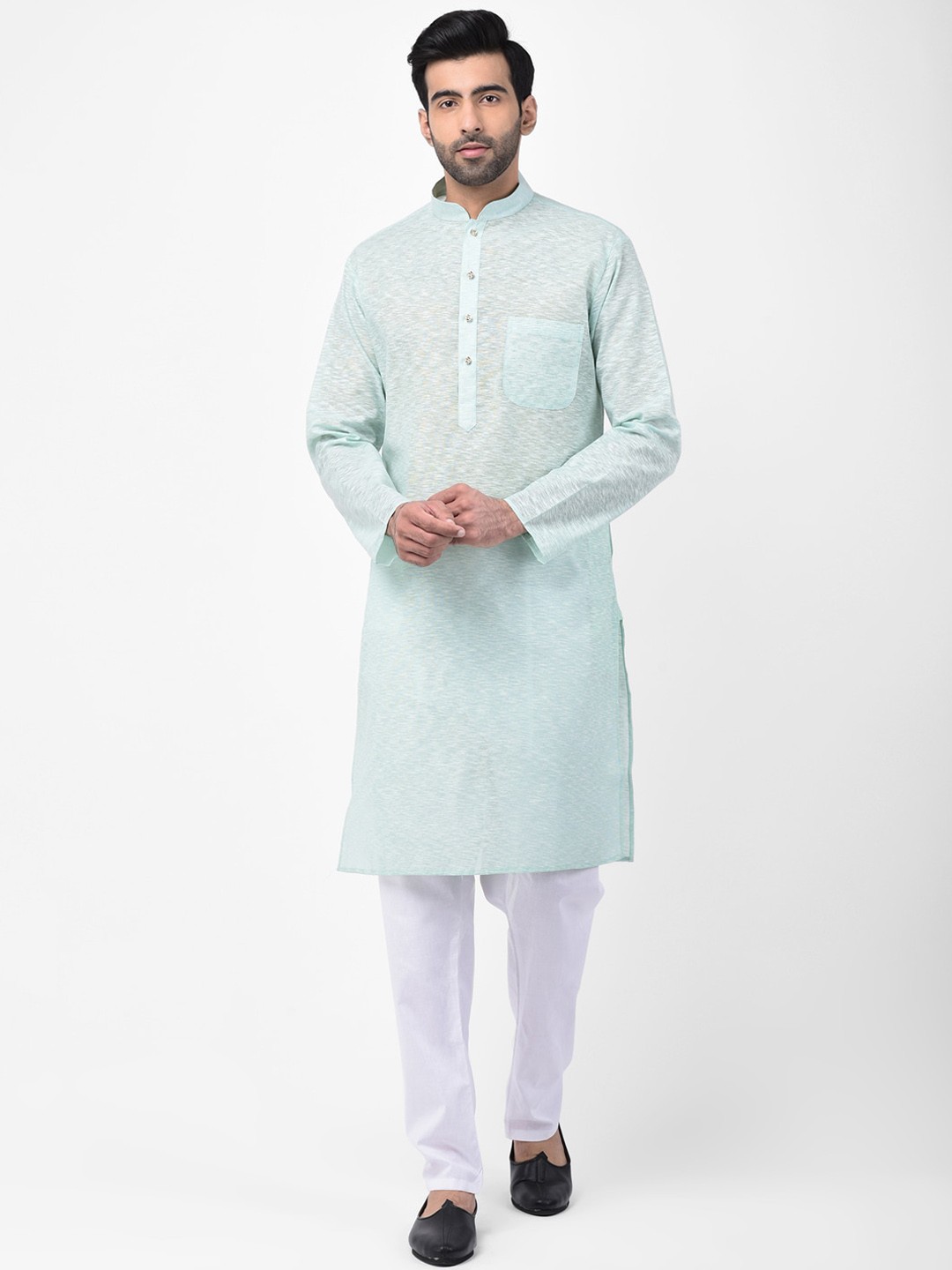 

SG LEMAN Men Green Pure Cotton Kurta with Pyjamas