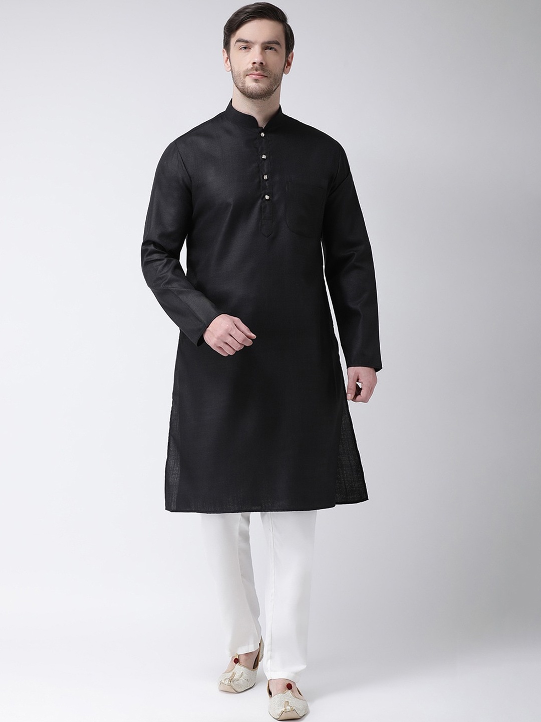 

SG LEMAN Men Black Pure Cotton Kurta with Pyjamas