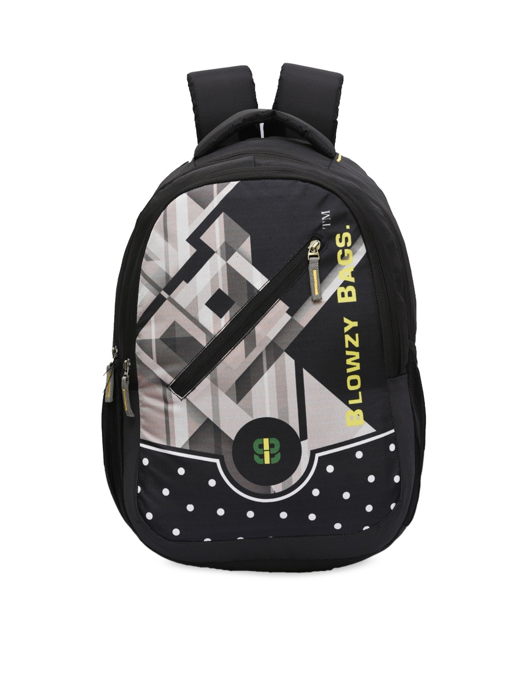 

Blowzy Bags Unisex Black & Grey Graphic Backpack