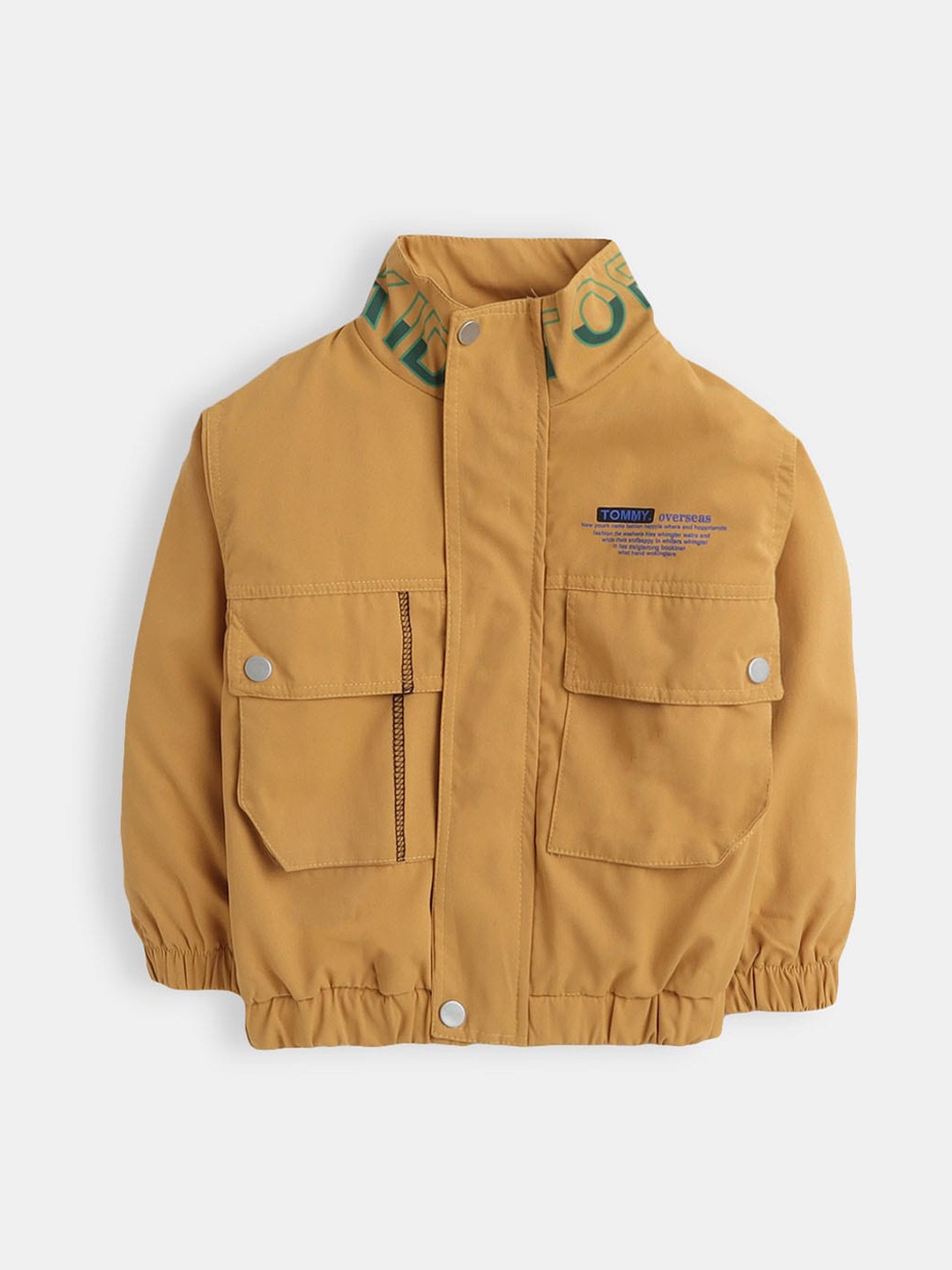 

Hopscotch Boys Yellow Solid Bomber Jacket