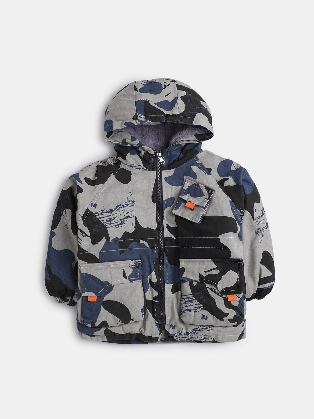 

Hopscotch Boys Blue Grey Camouflage Padded Jacket