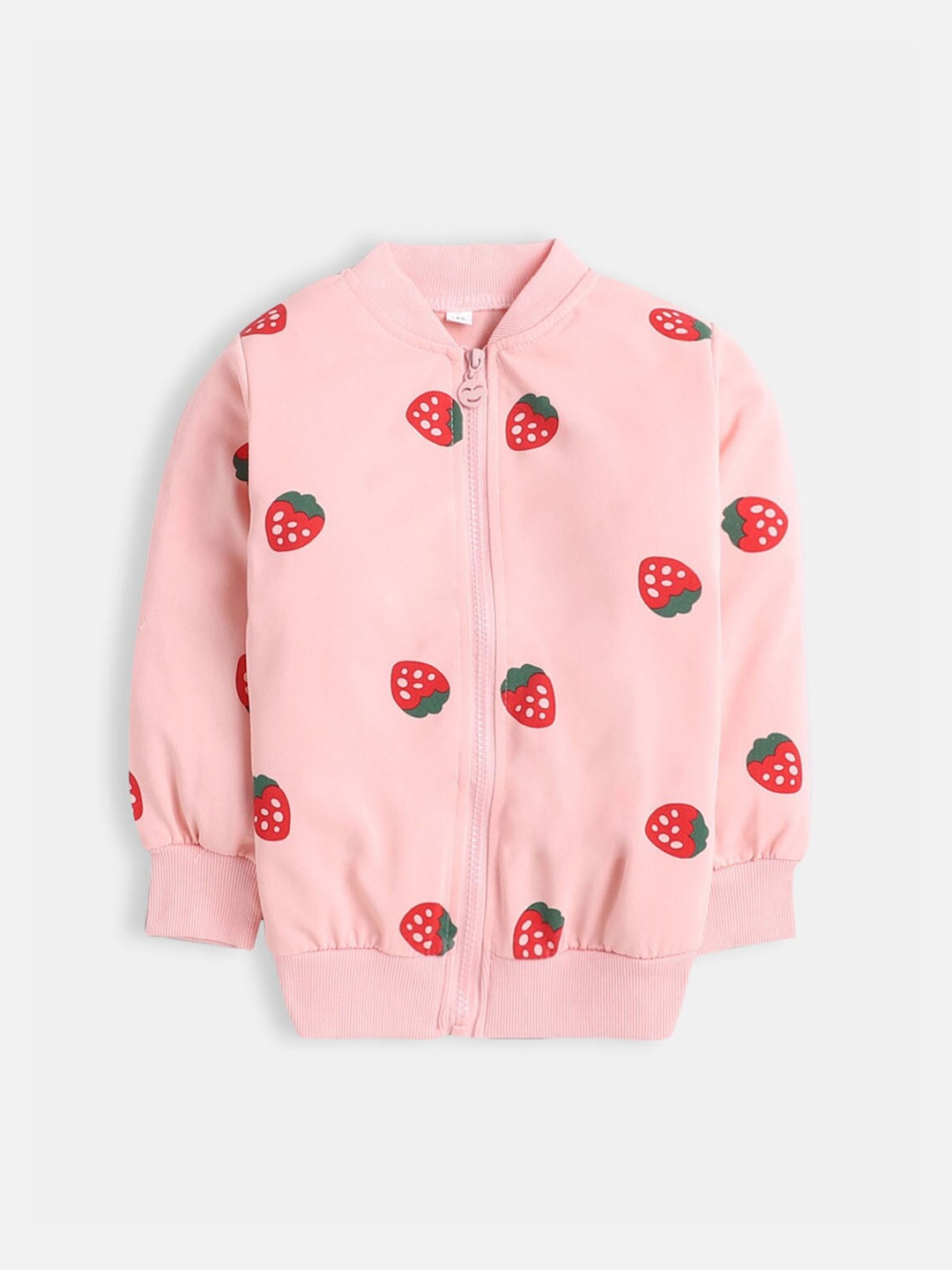 

Hopscotch Girls Pink Fruit Printed Longline Tailored Jacket