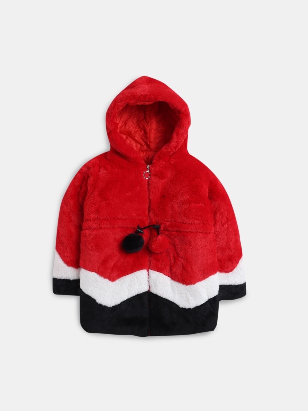 

Hopscotch Girls Red Pure Cotton Overcoat