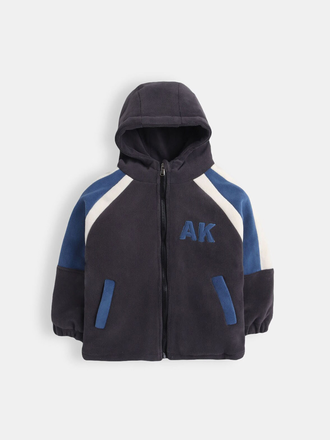 

Hopscotch Boys Blue Striped Crop Sporty Jacket