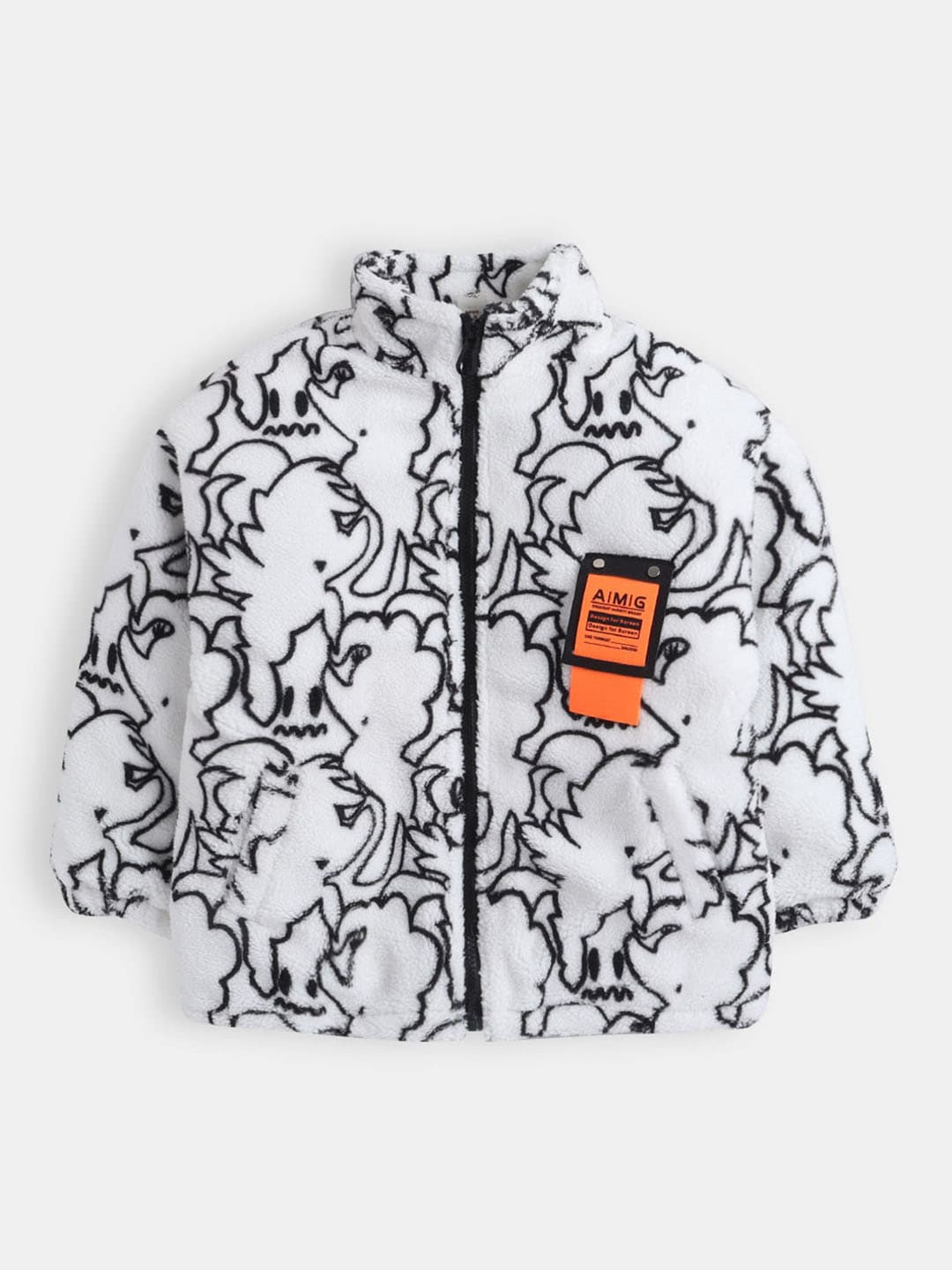 

Hopscotch Boys Beige Black Crop Open Front Jacket