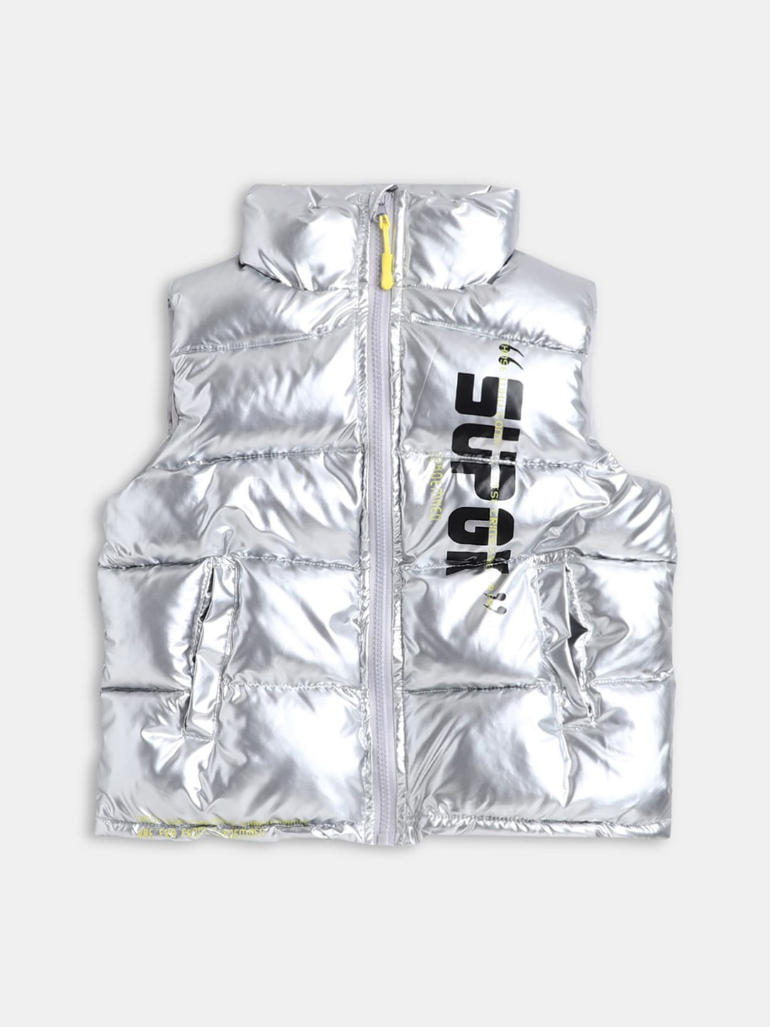 

Hopscotch Boys Silver-Toned Typography Puffer Jacket