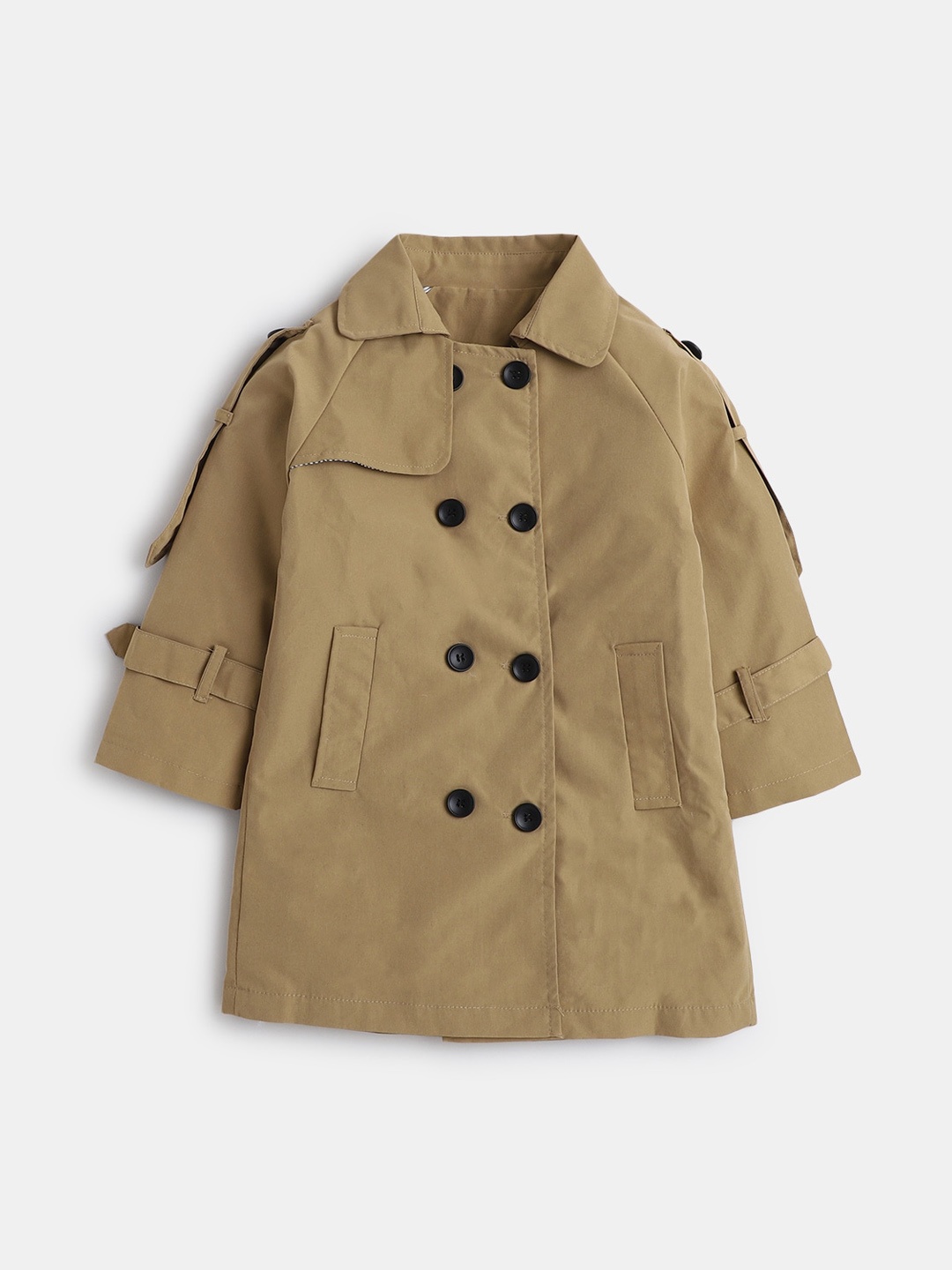 

Hopscotch Girls Beige Solid Field Coats
