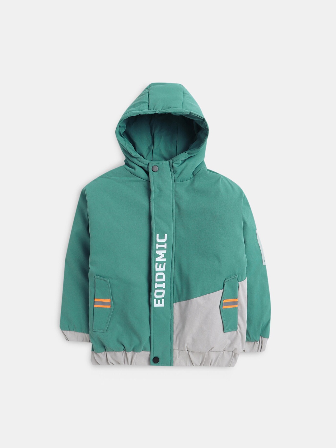 

Hopscotch Boys Green Solid Sporty Jacket