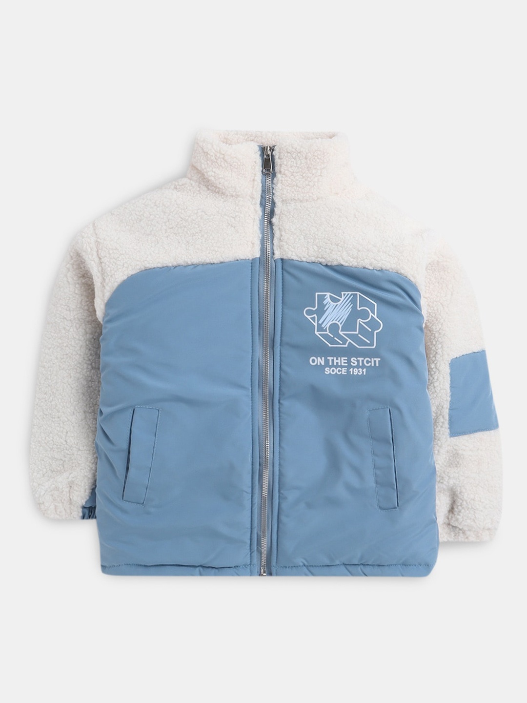 

Hopscotch Boys Blue & White Printed Long Coats