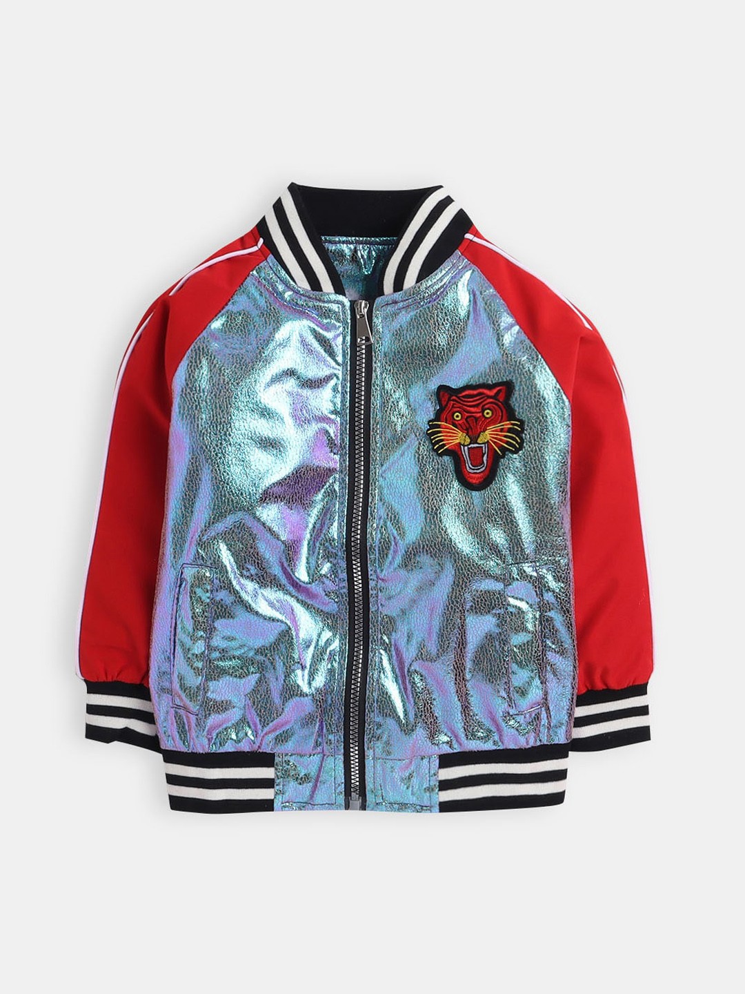 

Hopscotch Boys Red Bomber with Patchwork Jacket