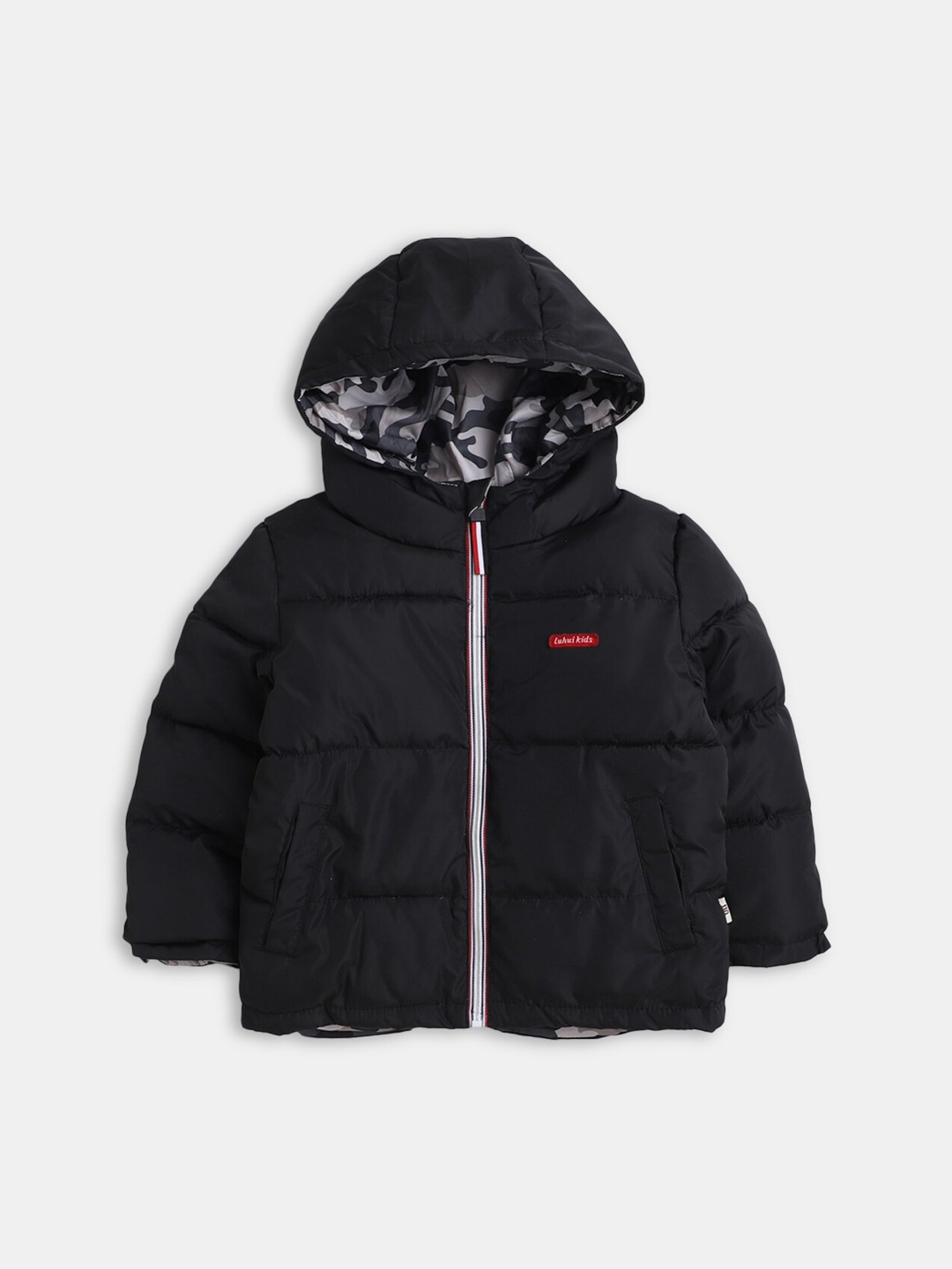 

Hopscotch Boys Black Camouflage Reversible Puffer Jacket