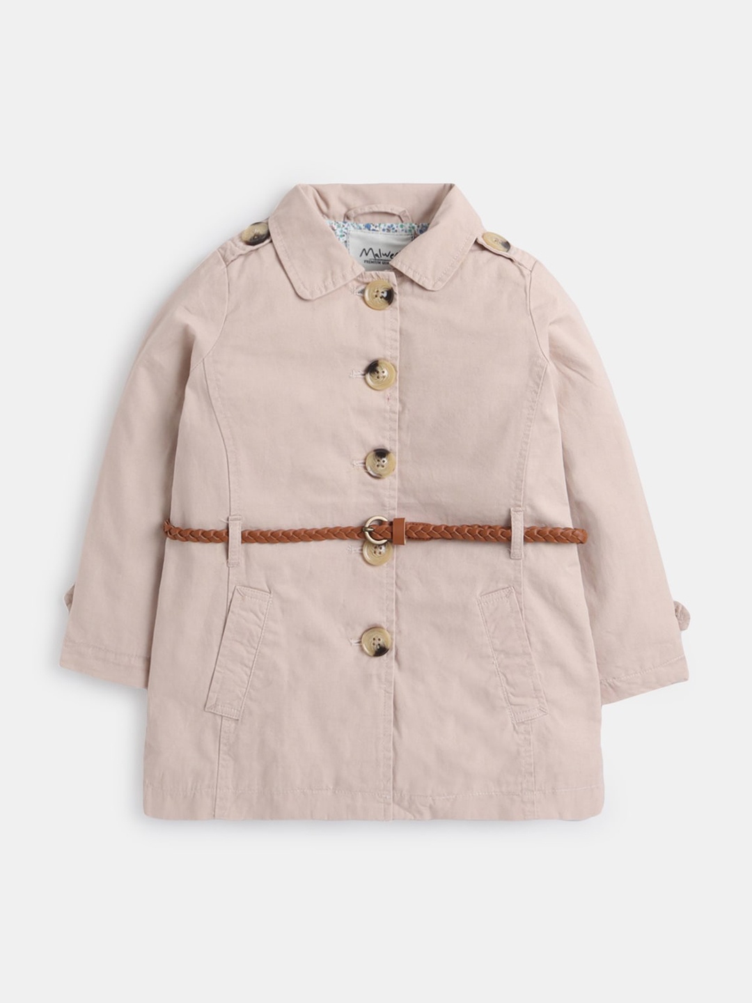 

Hopscotch Girls Beige Colored Solid Pure Cotton Field Coats