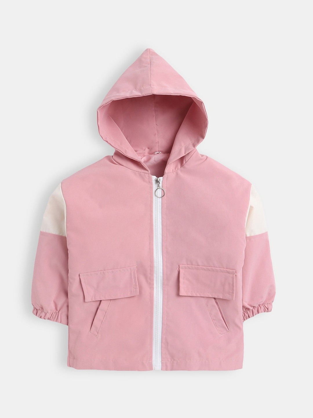 

Hopscotch Girls Pink White Bomber Jacket