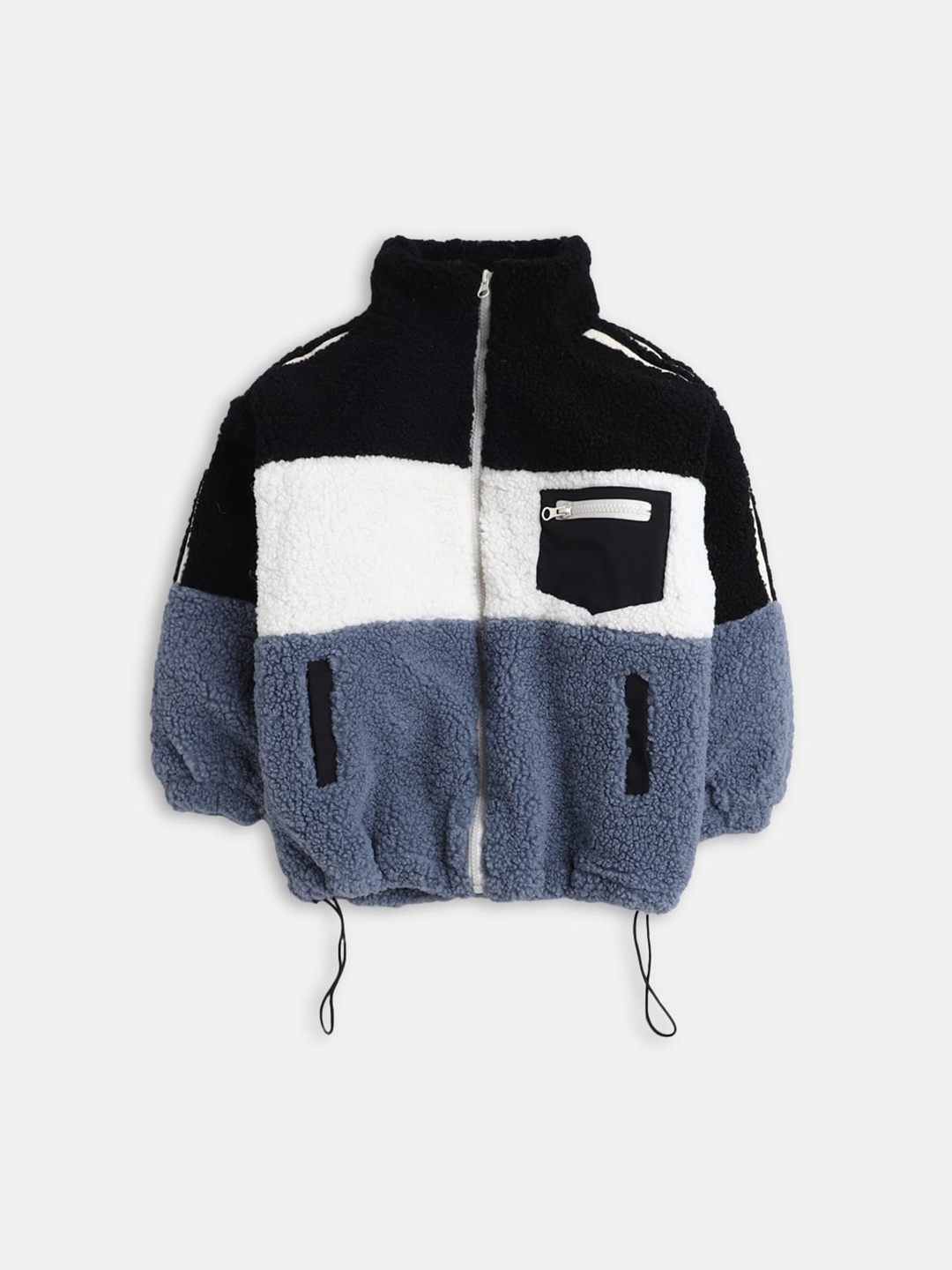

Hopscotch Boys Blue & Black Colourblocked with Zip Detail