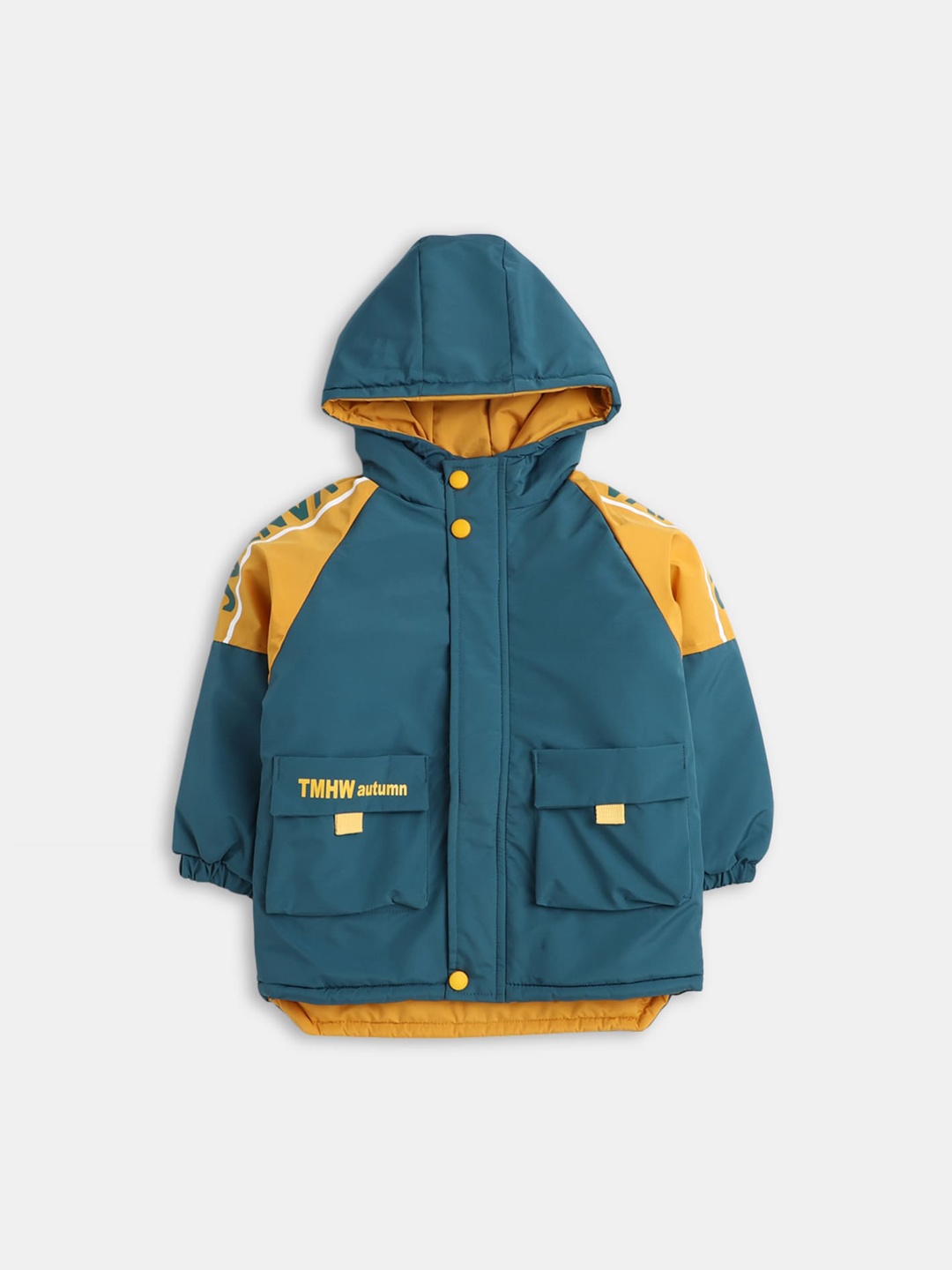 

Hopscotch Boys Green Solid Long Coat