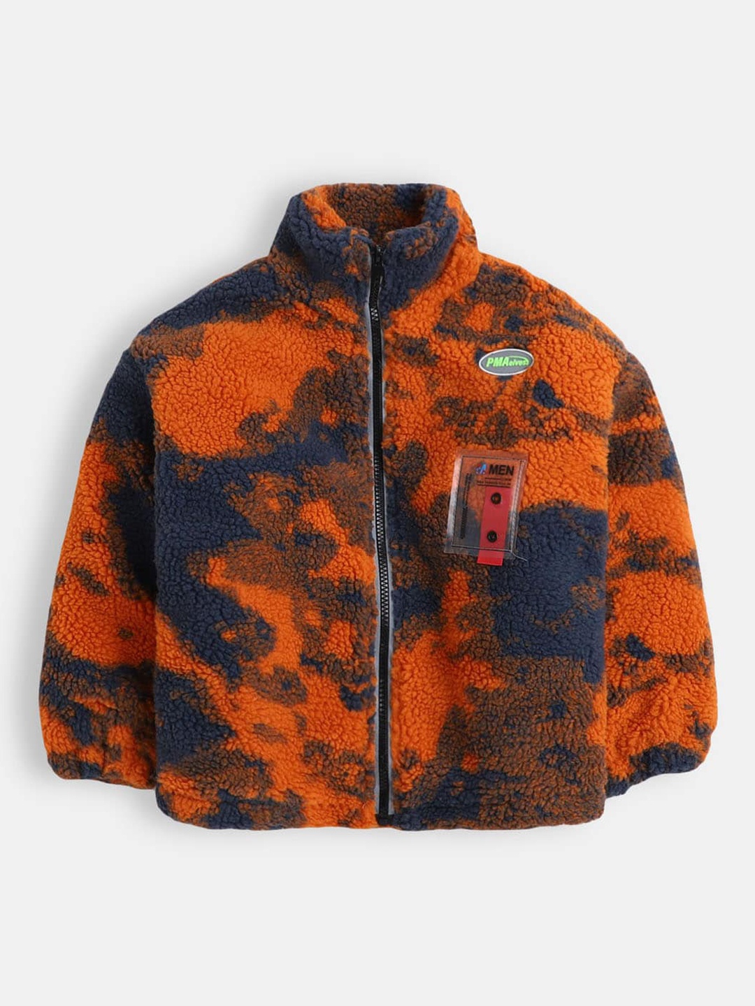 

Hopscotch Boys Orange & Blue Printed Tailored Jacket