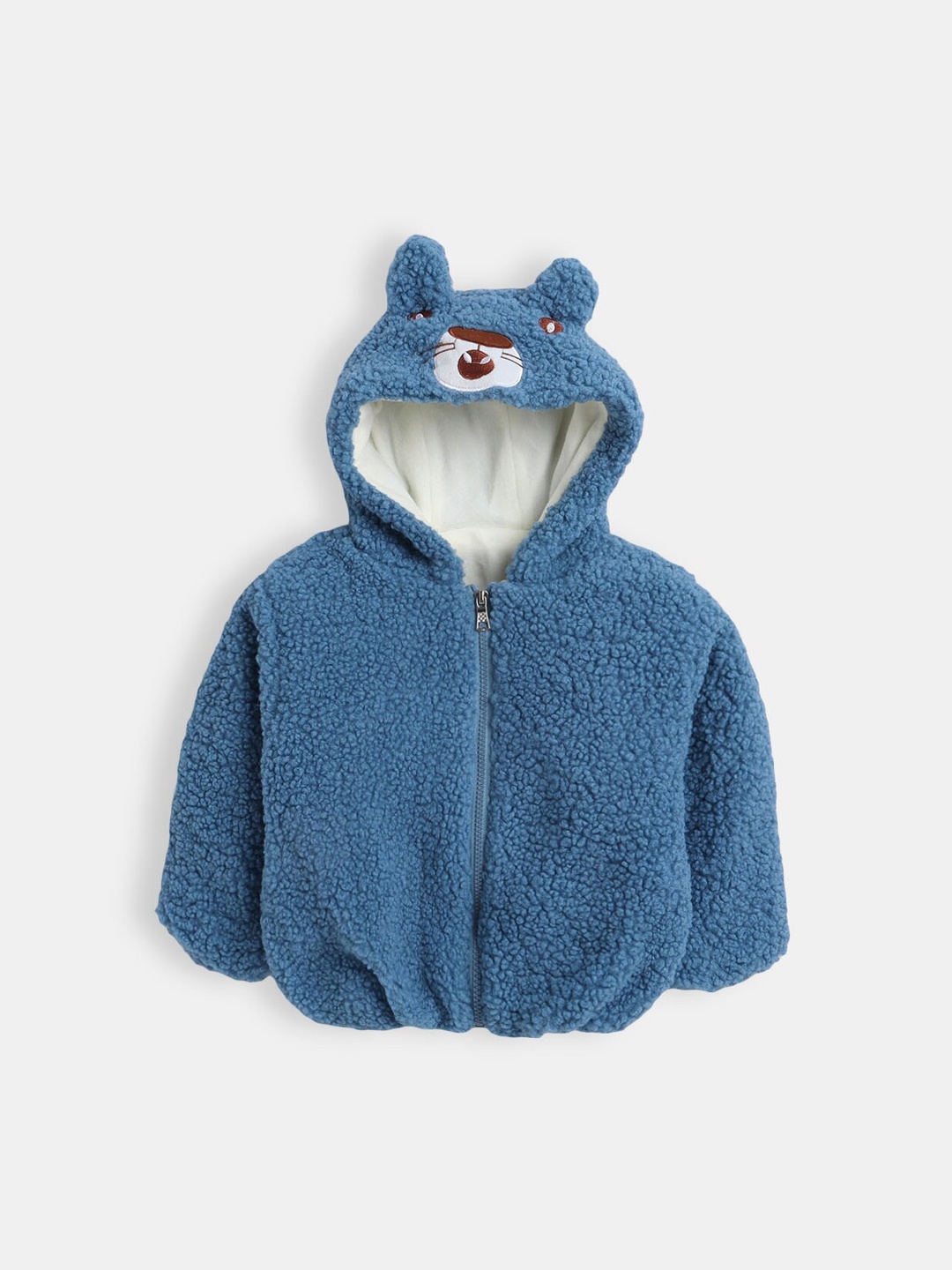 

Hopscotch Boys Blue Washed Acrylic Fleece Jacket