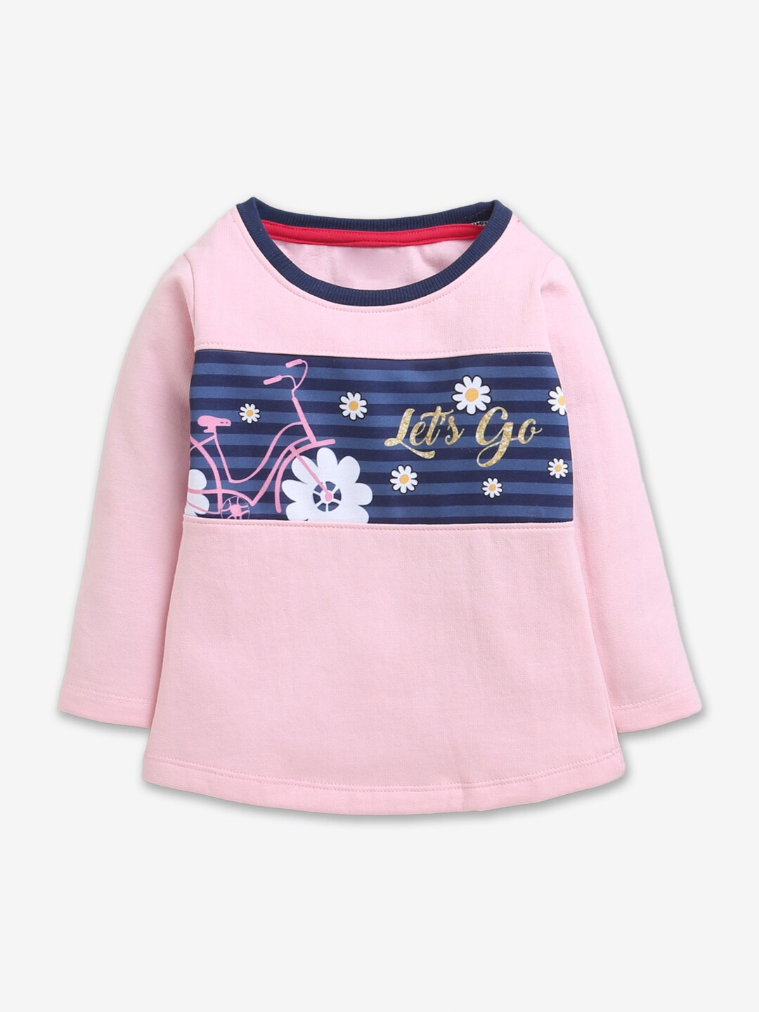 

Hopscotch Girls Pink Printed Full-Sleeve Sweatshirt